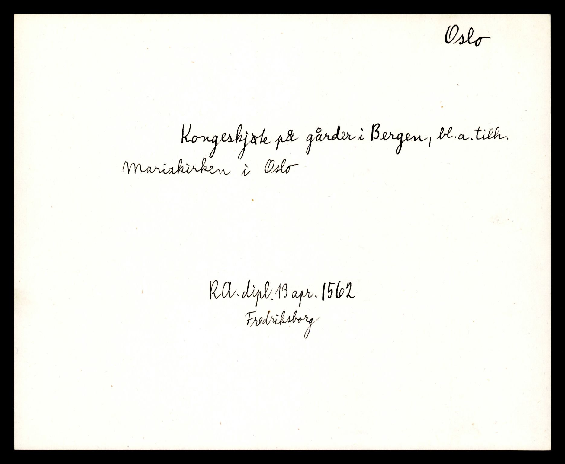 Riksarkivets diplomsamling, AV/RA-EA-5965/F35/F35e/L0005: Registreringssedler Akershus 1, 1300-1900, p. 11