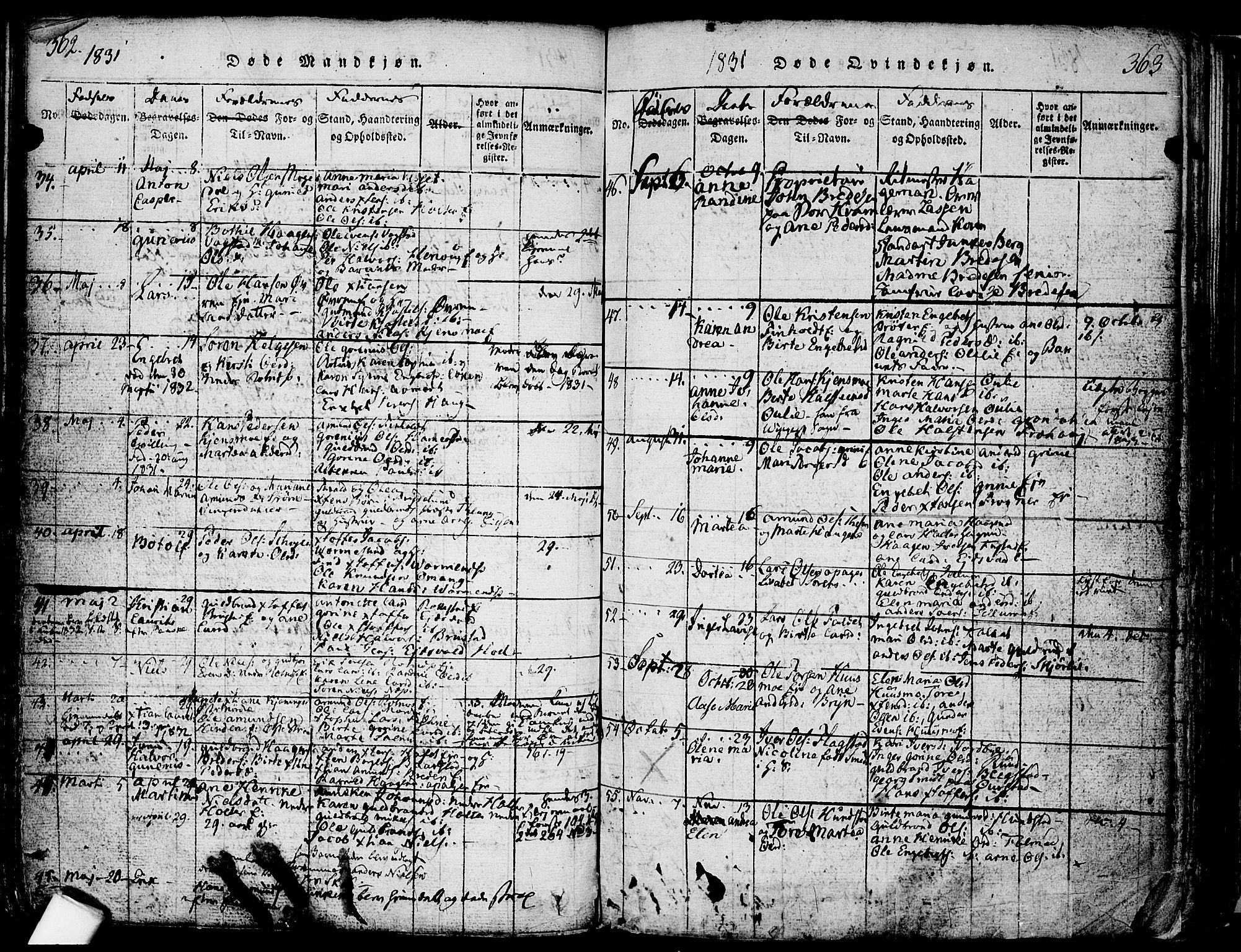 Nes prestekontor Kirkebøker, SAO/A-10410/F/Fa/L0005: Parish register (official) no. I 5, 1815-1835, p. 362-363