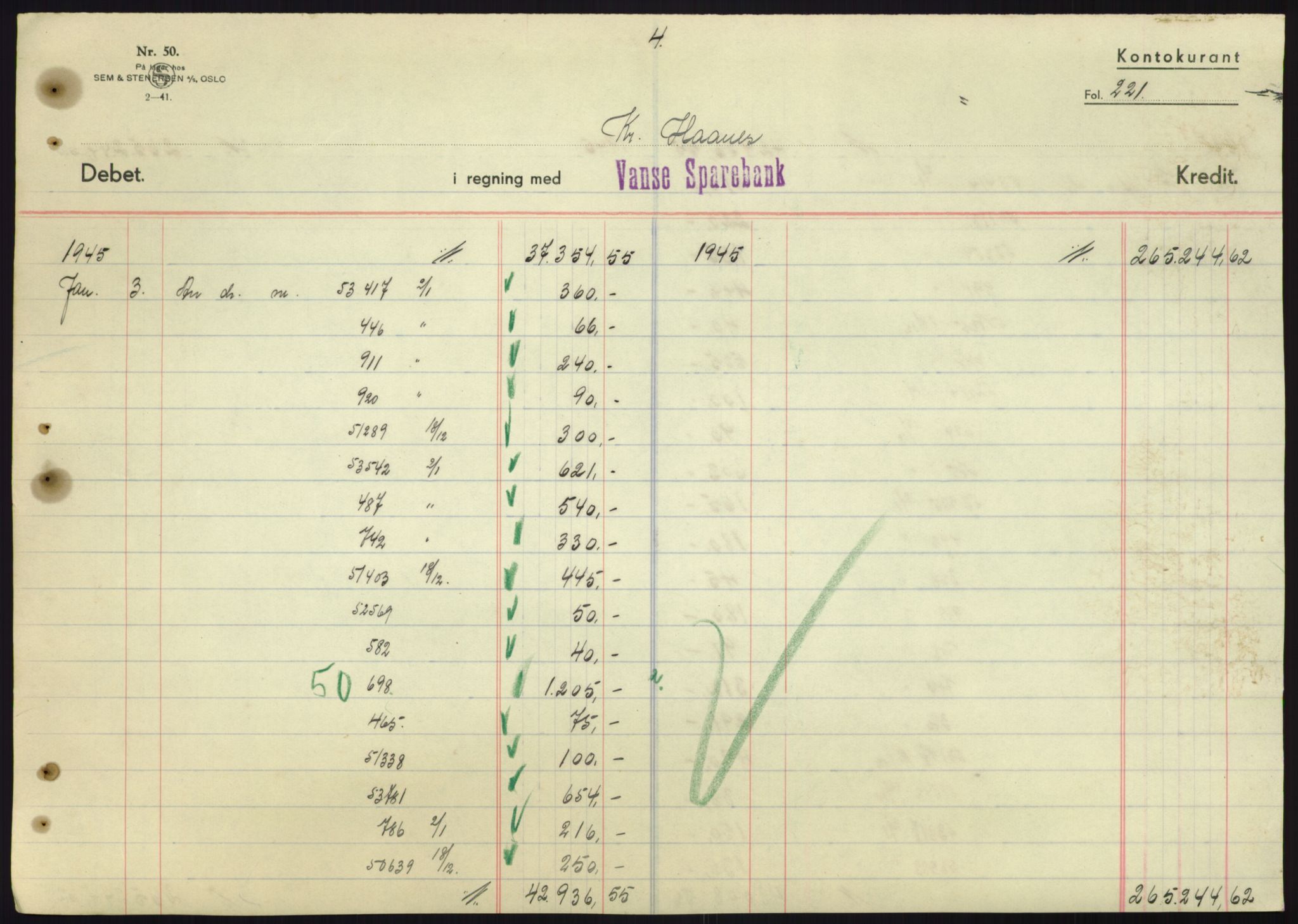 Forsvarsdepartementet, 10. kontor / Oppgjørskontoret, AV/RA-RAFA-1225/D/Db/L0180: Lista oppgjørskontor, 1942-1952, p. 1993