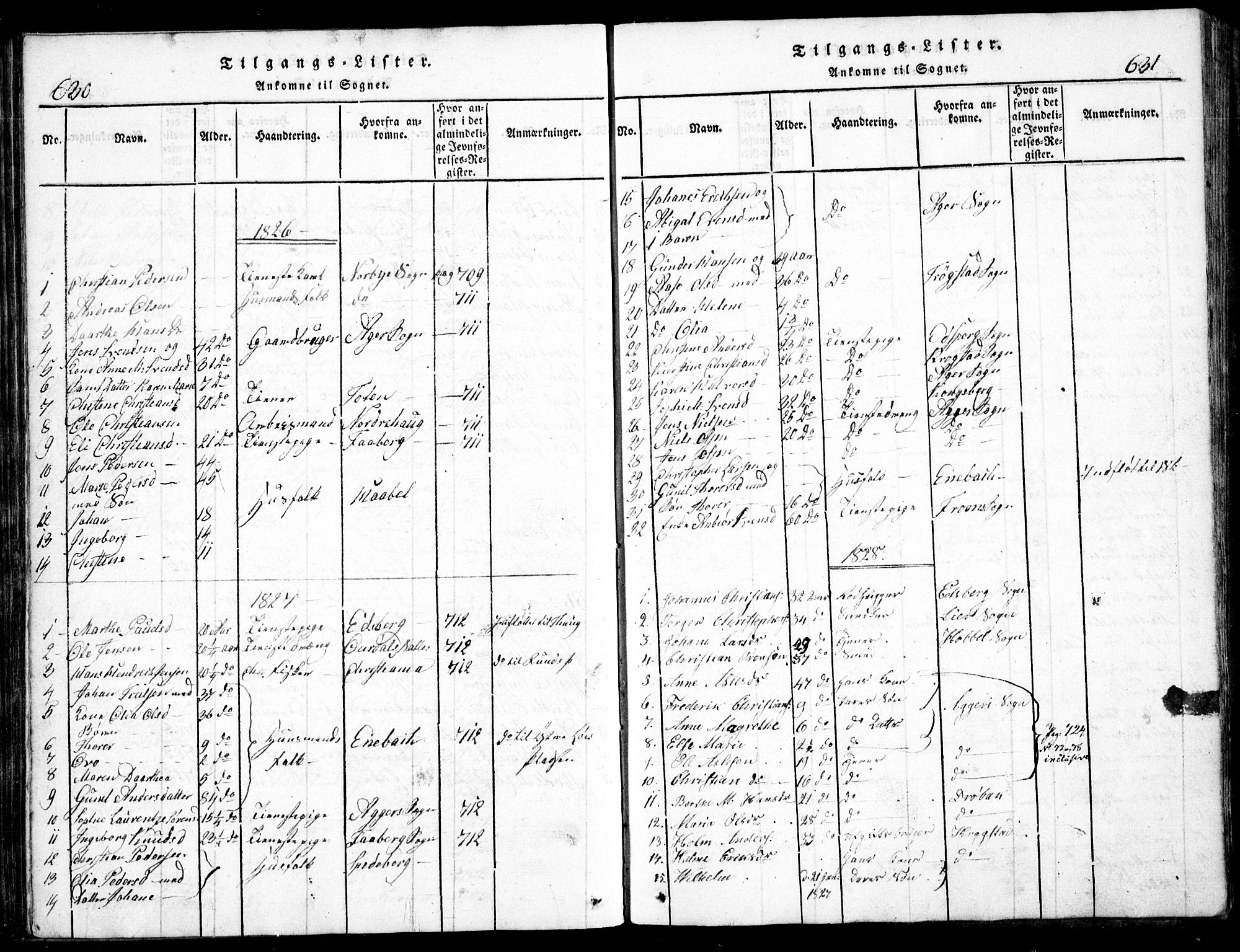 Nesodden prestekontor Kirkebøker, AV/SAO-A-10013/G/Ga/L0001: Parish register (copy) no. I 1, 1814-1847, p. 630-631