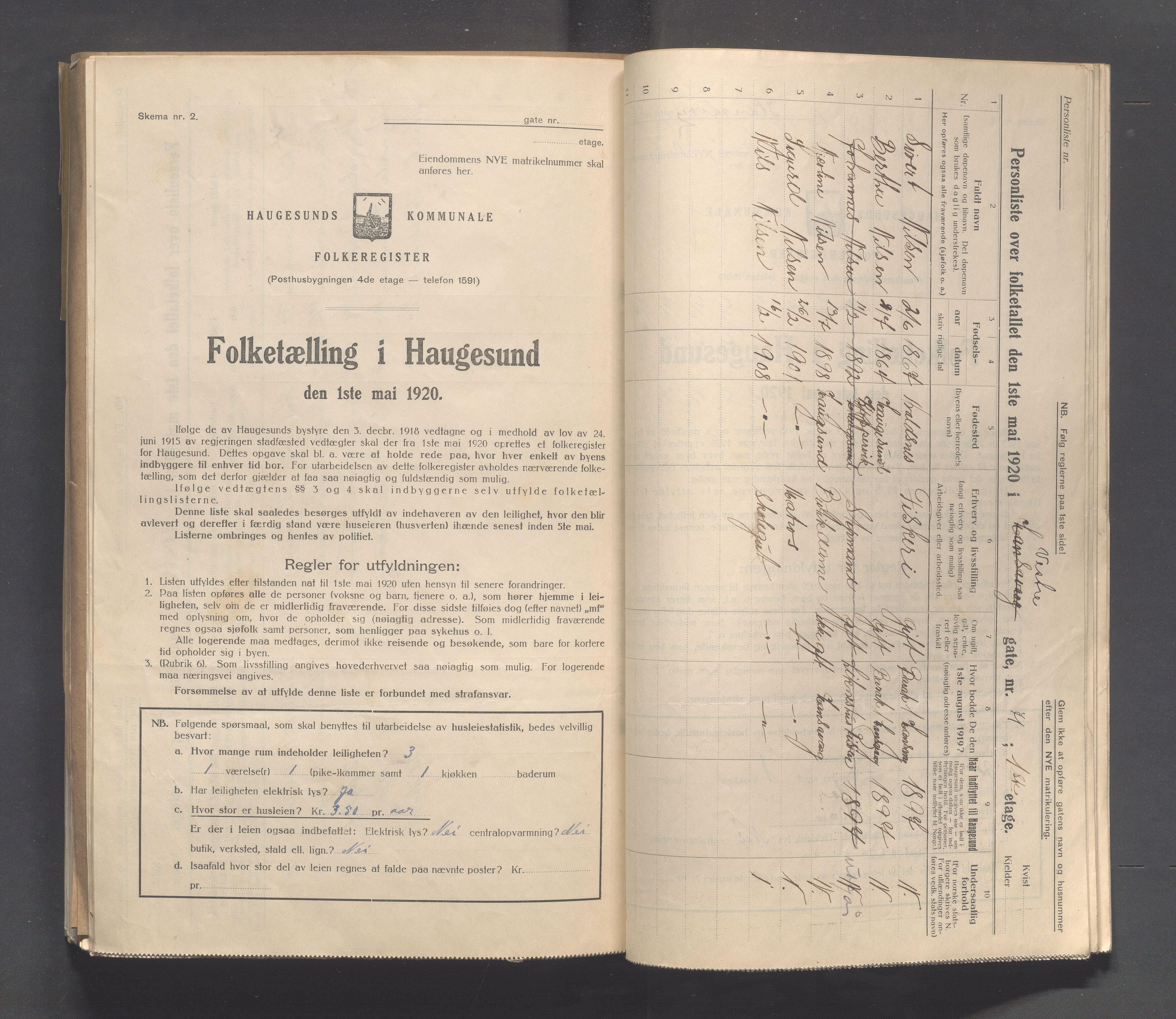 IKAR, Local census 1.5.1920 for Haugesund, 1920, p. 6321