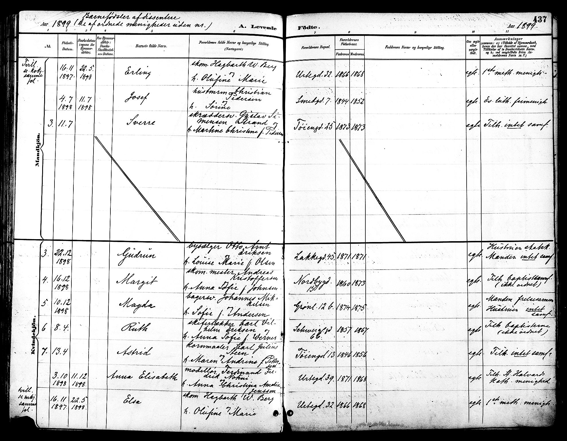 Grønland prestekontor Kirkebøker, SAO/A-10848/F/Fa/L0012: Parish register (official) no. 12, 1893-1900, p. 437