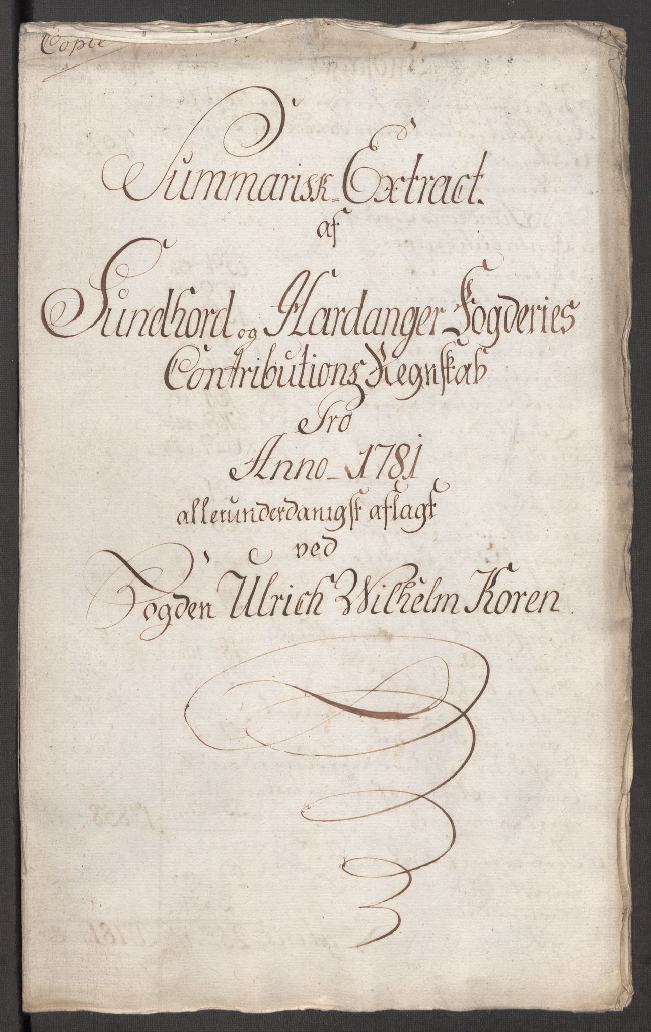 Rentekammeret inntil 1814, Reviderte regnskaper, Fogderegnskap, RA/EA-4092/R48/L3097: Fogderegnskap Sunnhordland og Hardanger, 1781, p. 38