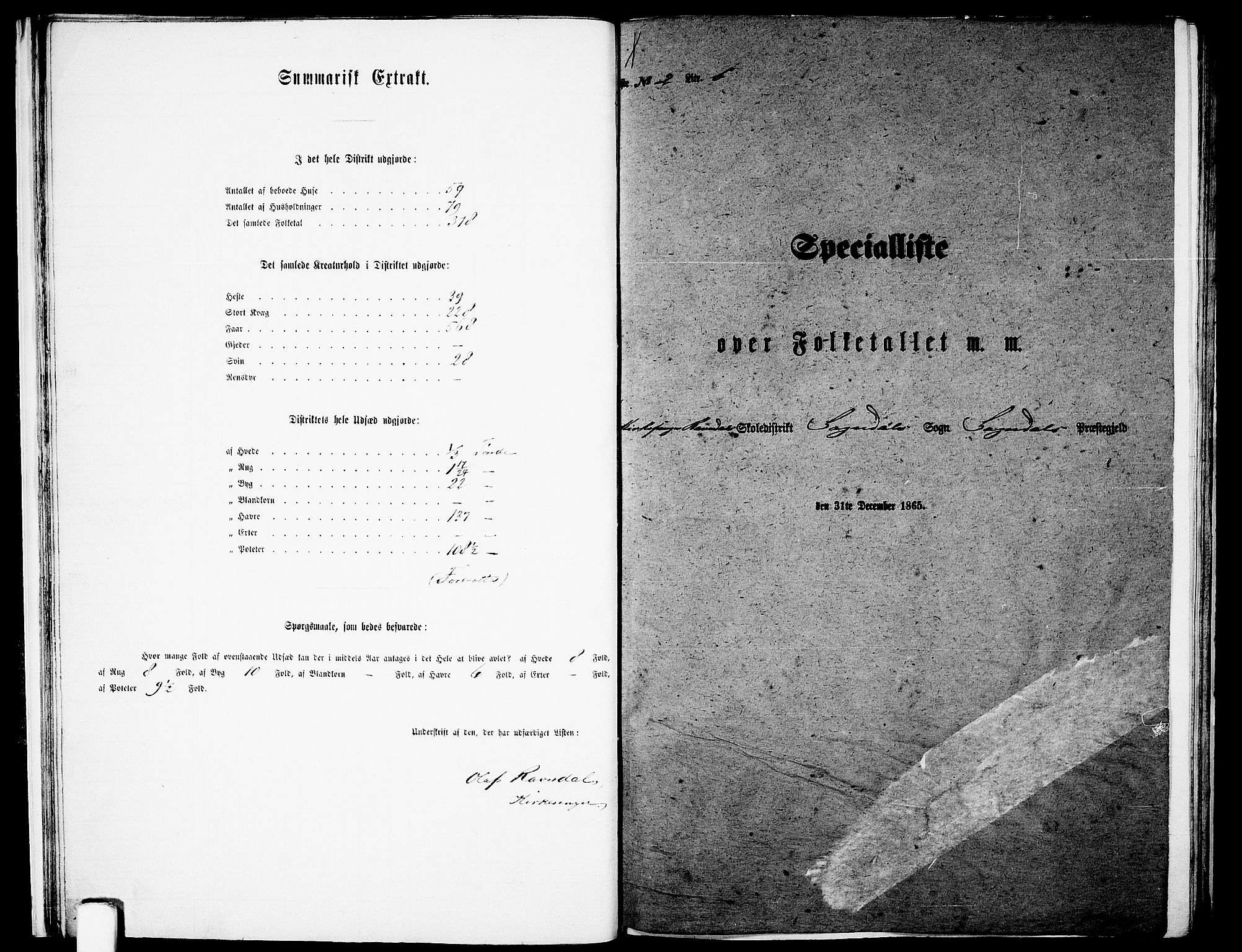 RA, 1865 census for Sokndal, 1865, p. 23