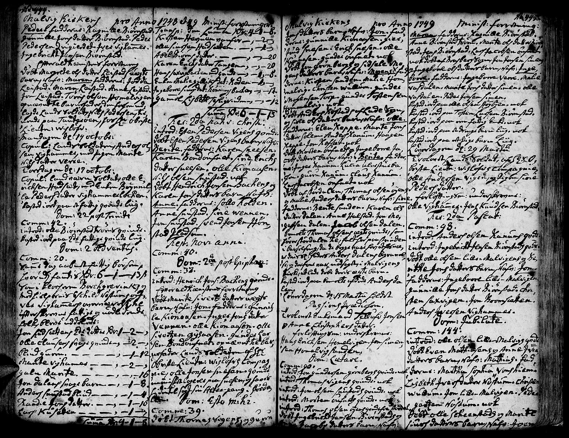 Ministerialprotokoller, klokkerbøker og fødselsregistre - Sør-Trøndelag, SAT/A-1456/606/L0277: Parish register (official) no. 606A01 /3, 1727-1780, p. 444-445