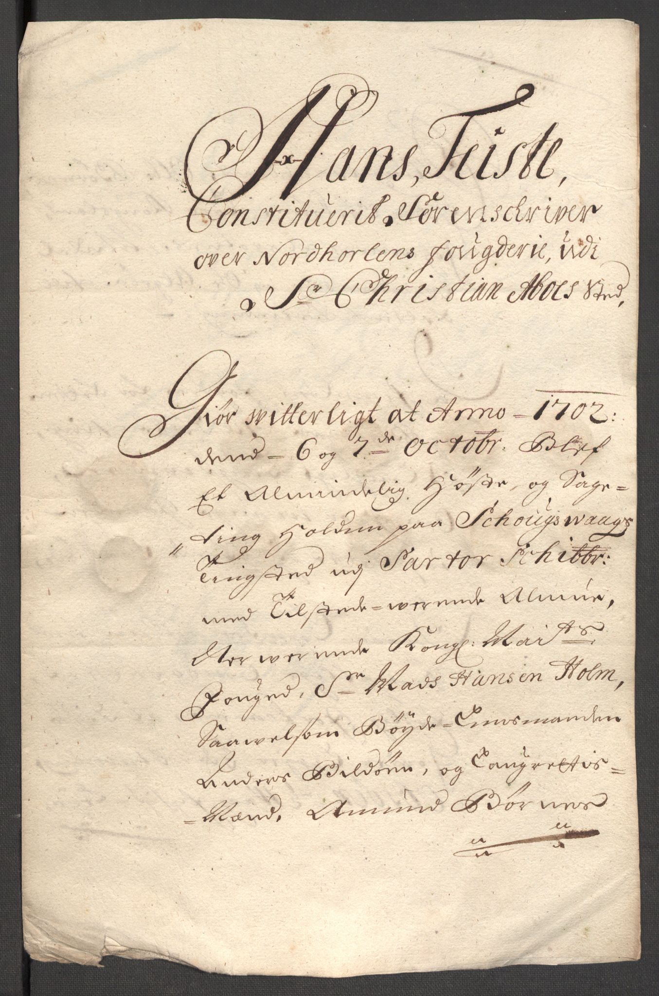 Rentekammeret inntil 1814, Reviderte regnskaper, Fogderegnskap, AV/RA-EA-4092/R51/L3186: Fogderegnskap Nordhordland og Voss, 1702-1703, p. 142