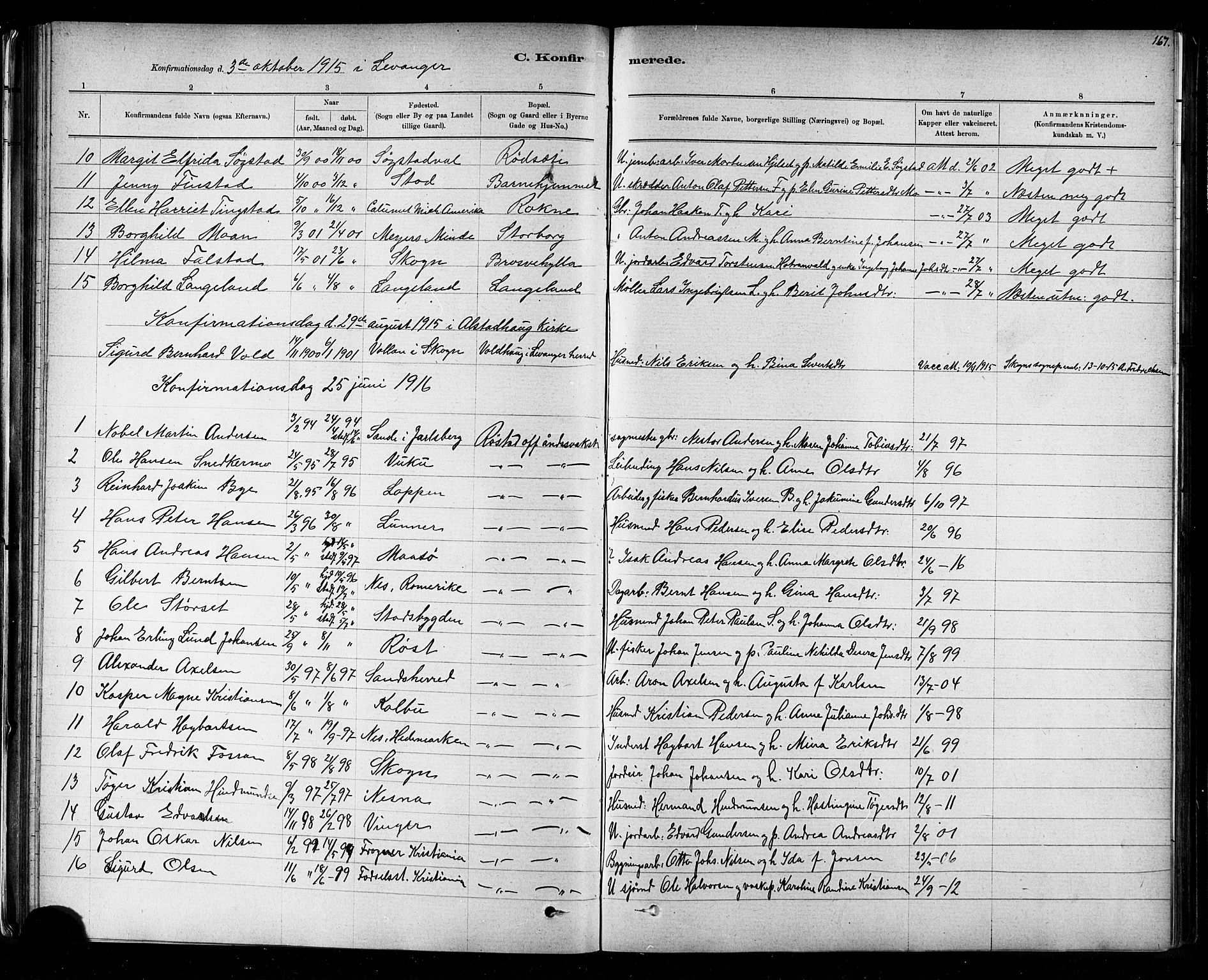 Ministerialprotokoller, klokkerbøker og fødselsregistre - Nord-Trøndelag, AV/SAT-A-1458/721/L0208: Parish register (copy) no. 721C01, 1880-1917, p. 167