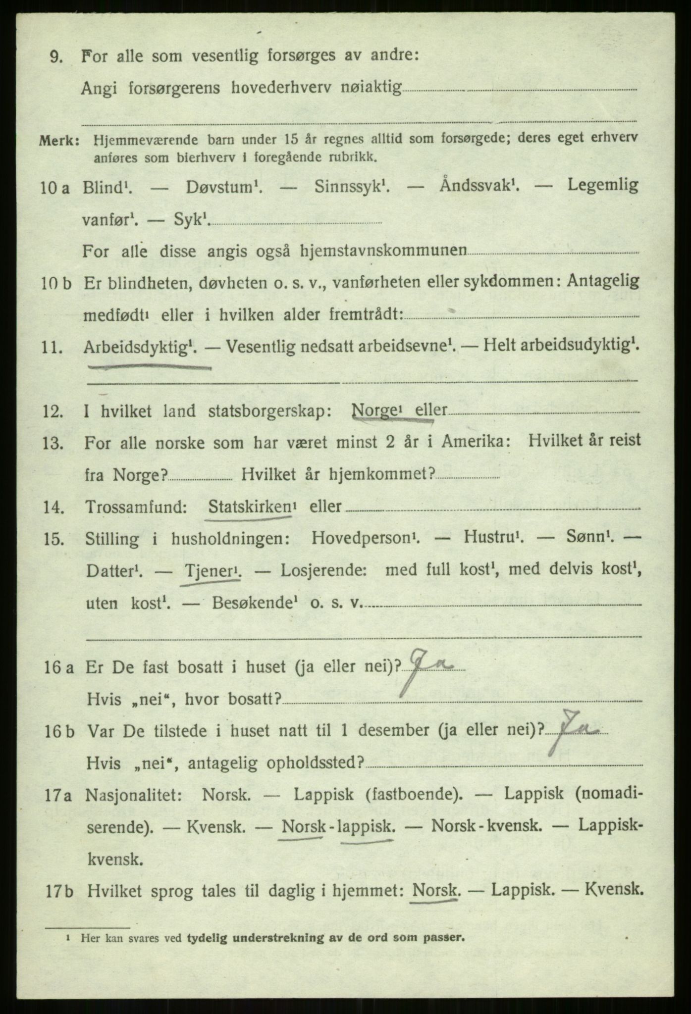 SATØ, 1920 census for Balsfjord, 1920, p. 3199