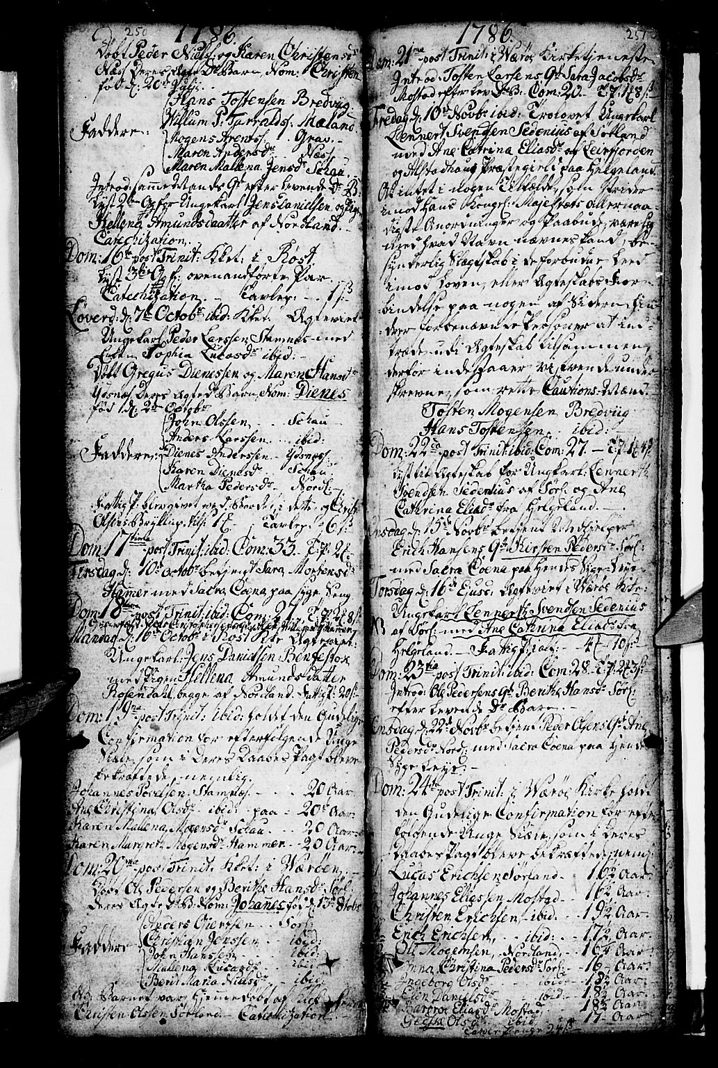 Ministerialprotokoller, klokkerbøker og fødselsregistre - Nordland, SAT/A-1459/807/L0118: Parish register (official) no. 807A01, 1752-1798, p. 250-251