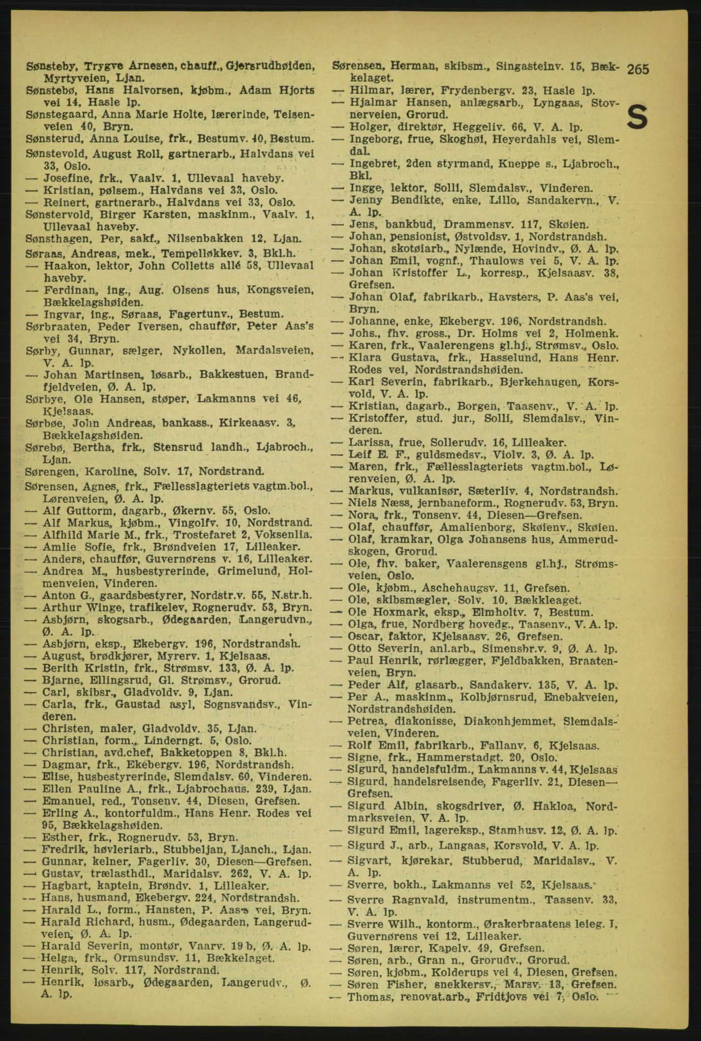 Aker adressebok/adressekalender, PUBL/001/A/004: Aker adressebok, 1929, p. 265