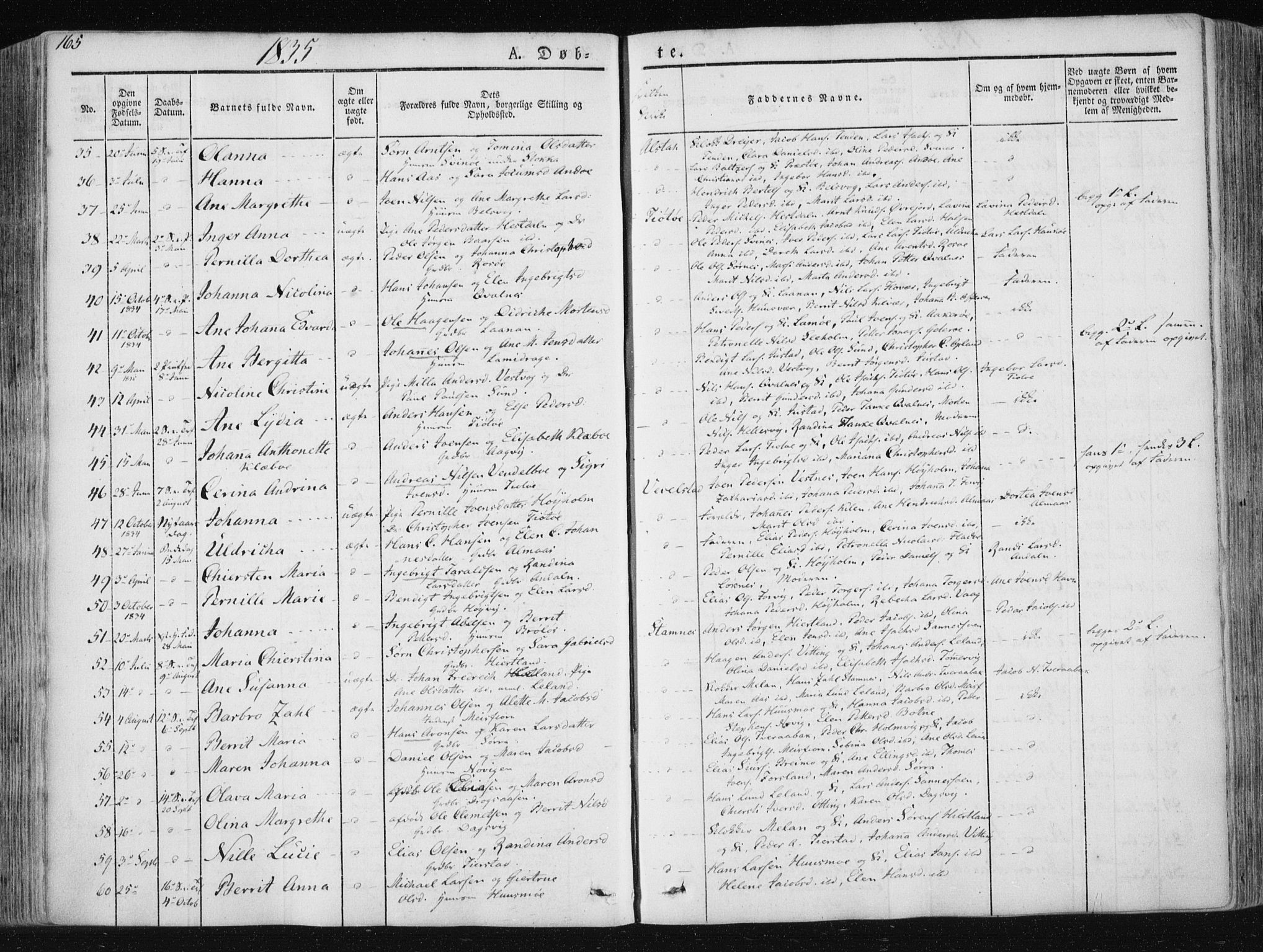 Ministerialprotokoller, klokkerbøker og fødselsregistre - Nordland, SAT/A-1459/830/L0446: Parish register (official) no. 830A10, 1831-1865, p. 165
