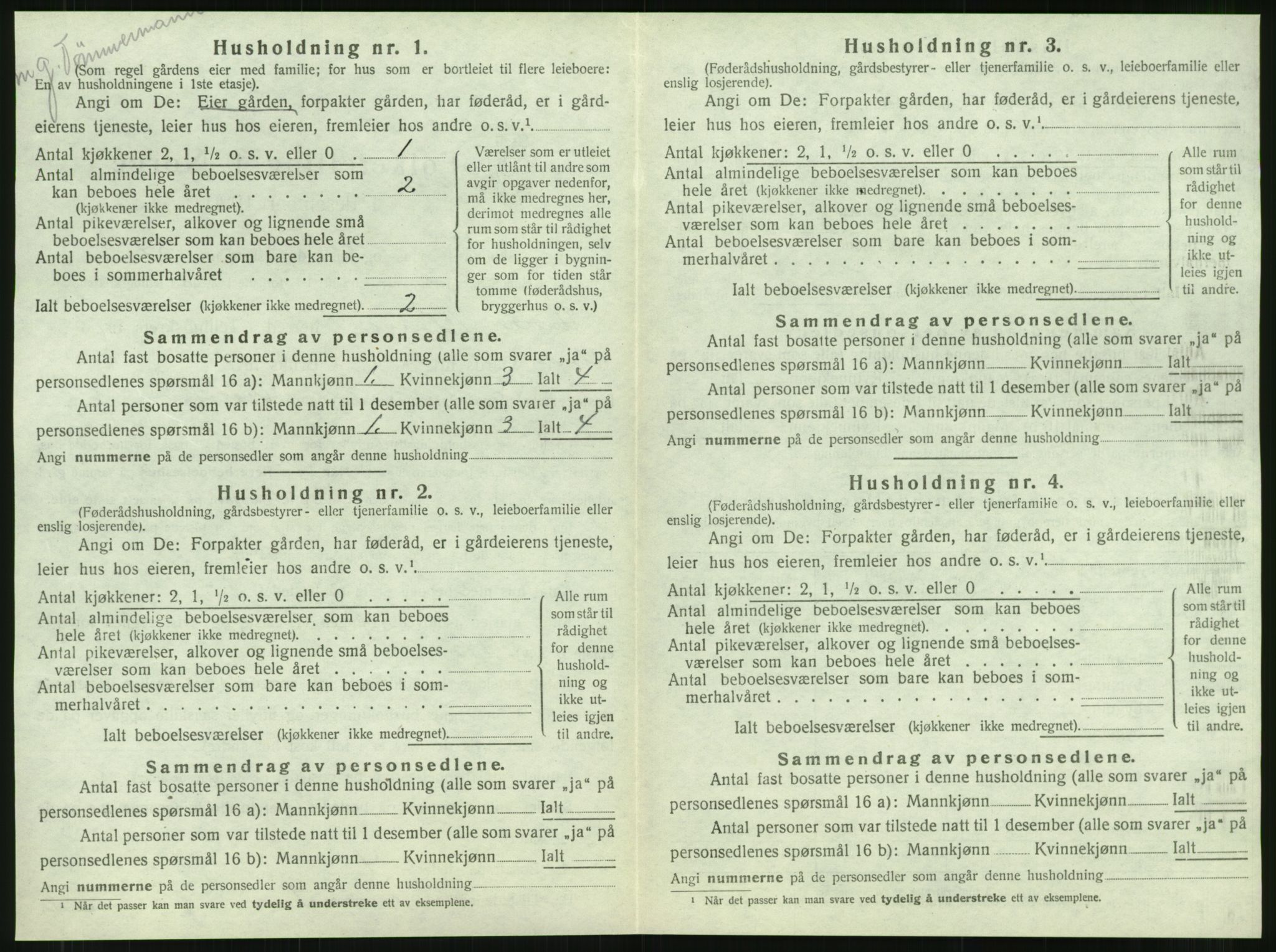 SAT, 1920 census for Klinga, 1920, p. 688