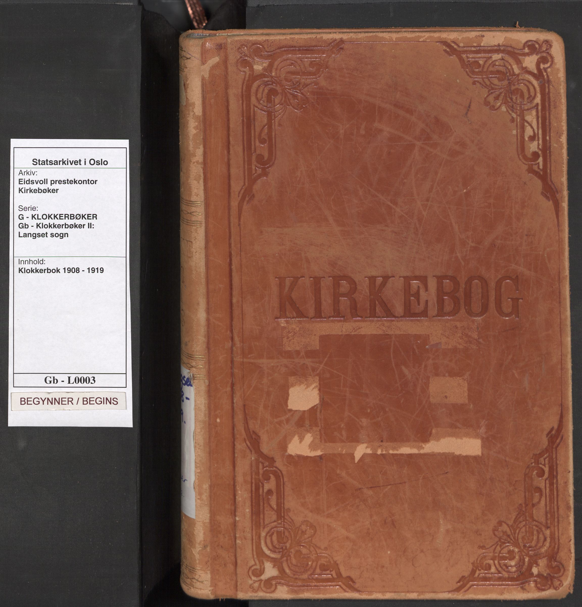Eidsvoll prestekontor Kirkebøker, SAO/A-10888/G/Gb: Parish register (copy) no. II 3, 1908-1919