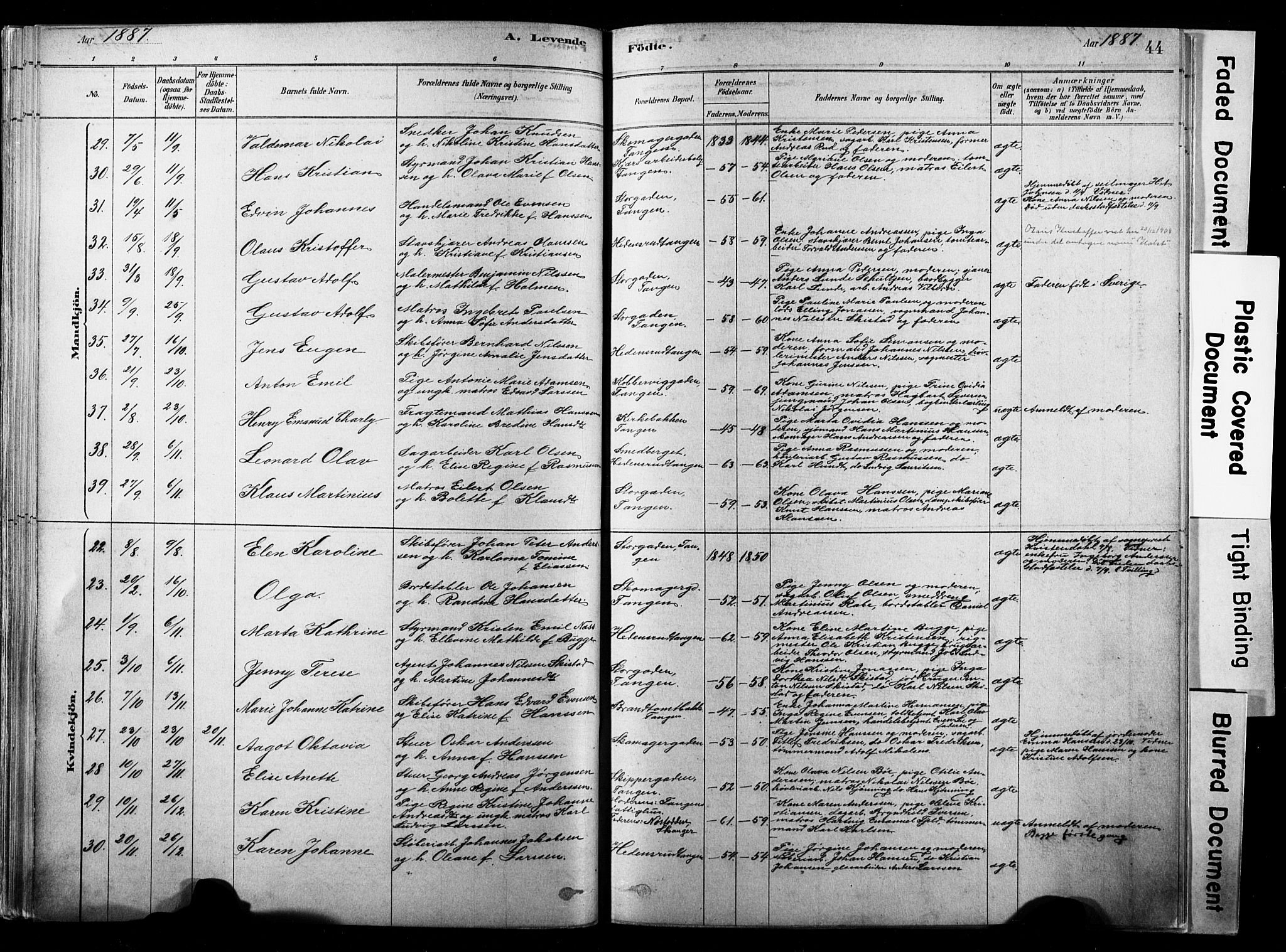 Strømsø kirkebøker, SAKO/A-246/F/Fb/L0006: Parish register (official) no. II 6, 1879-1910, p. 44