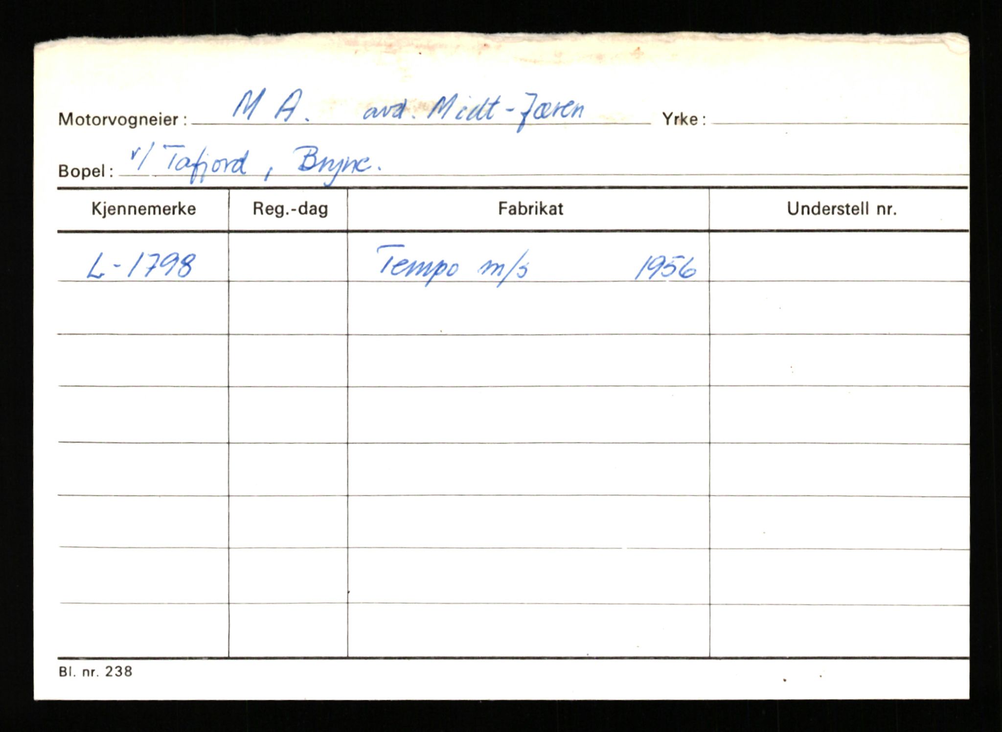 Stavanger trafikkstasjon, SAST/A-101942/0/H/L0024: Lyberg - Melgård, 1930-1971, p. 1173