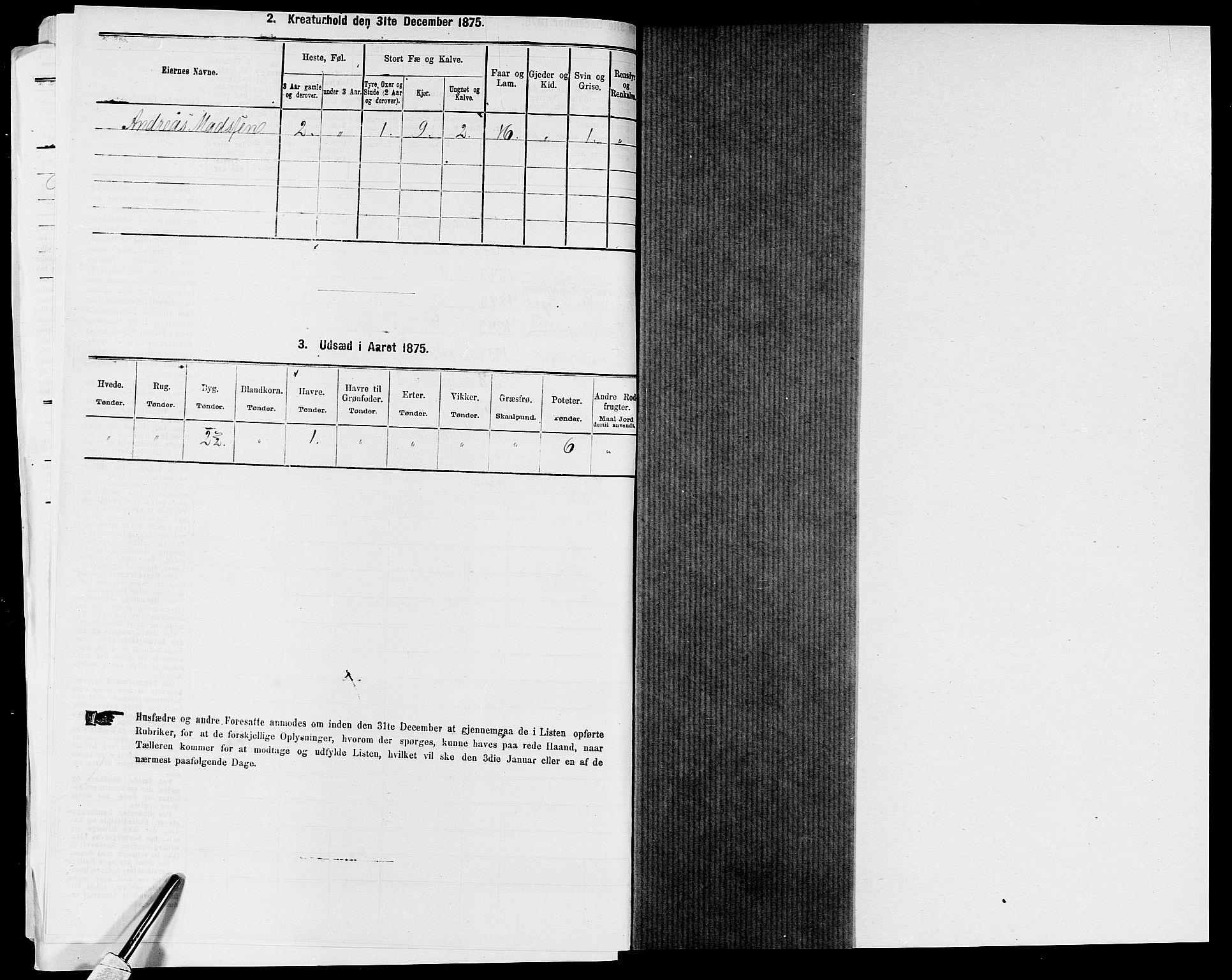 SAK, 1875 census for 1013P Tveit, 1875, p. 1104