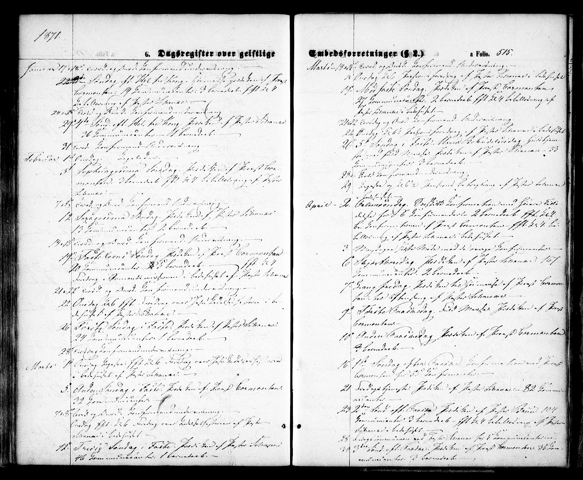 Arendal sokneprestkontor, Trefoldighet, SAK/1111-0040/F/Fa/L0007: Parish register (official) no. A 7, 1868-1878, p. 515