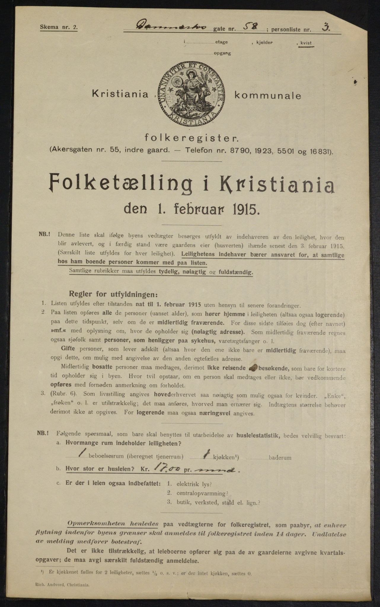 OBA, Municipal Census 1915 for Kristiania, 1915, p. 15042