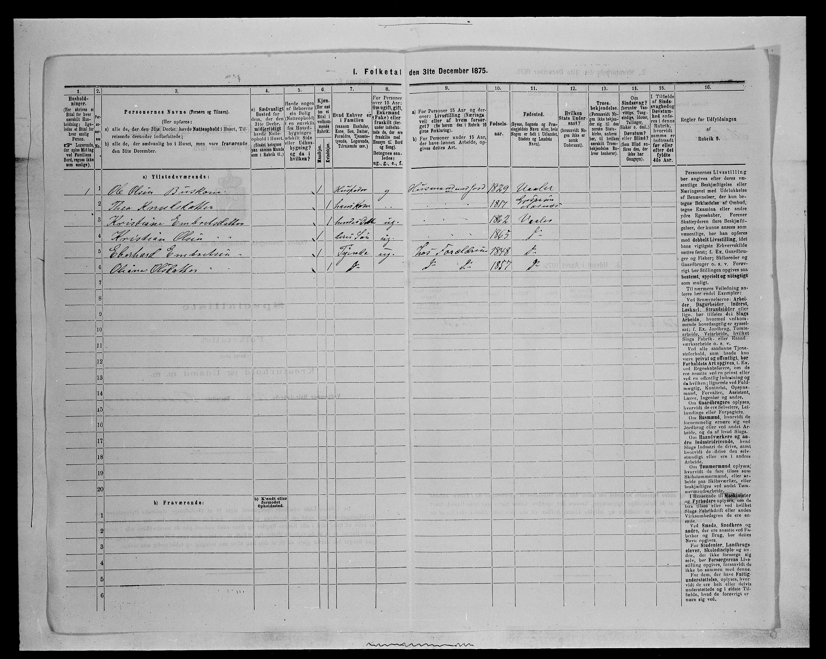 SAH, 1875 census for 0426P Våler parish (Hedmark), 1875, p. 707