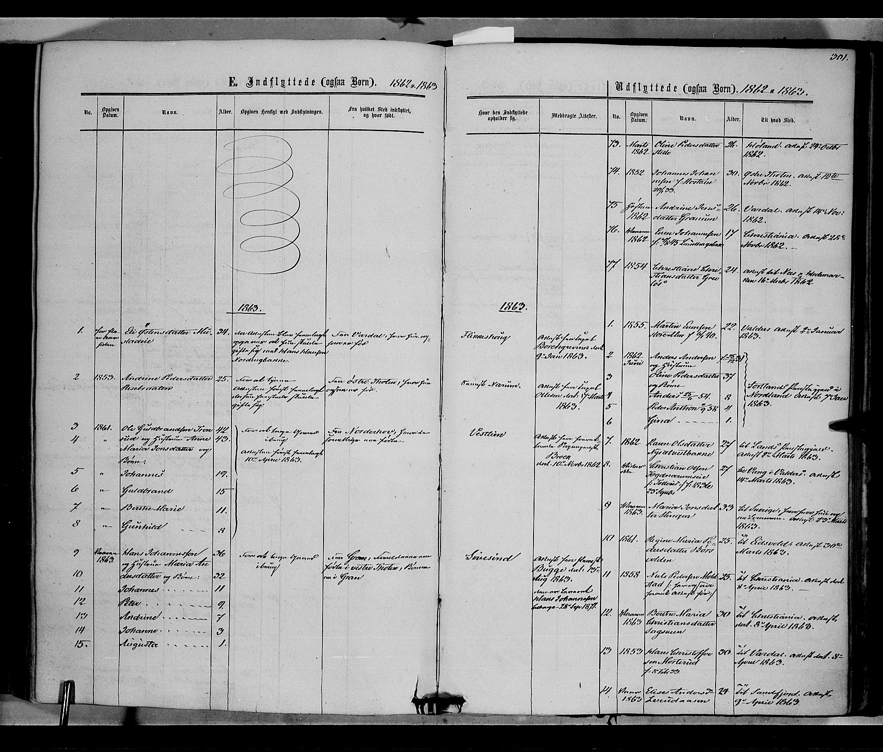 Vestre Toten prestekontor, SAH/PREST-108/H/Ha/Haa/L0007: Parish register (official) no. 7, 1862-1869, p. 301