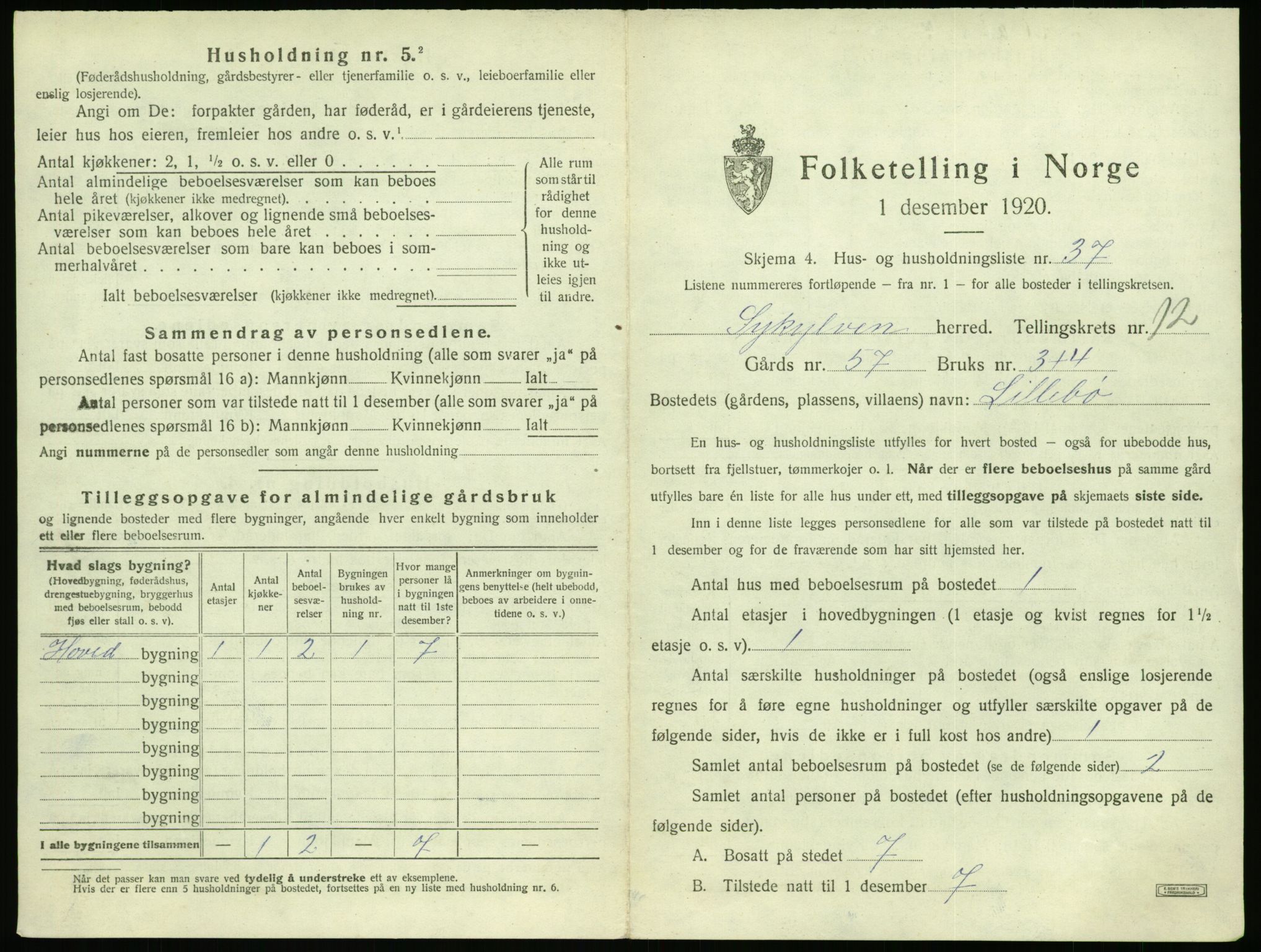 SAT, 1920 census for Sykkylven, 1920, p. 903