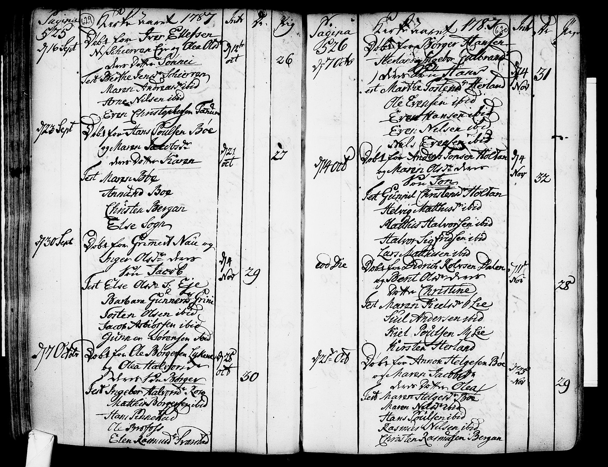 Lardal kirkebøker, AV/SAKO-A-350/F/Fa/L0003: Parish register (official) no. I 3, 1733-1815, p. 629-630