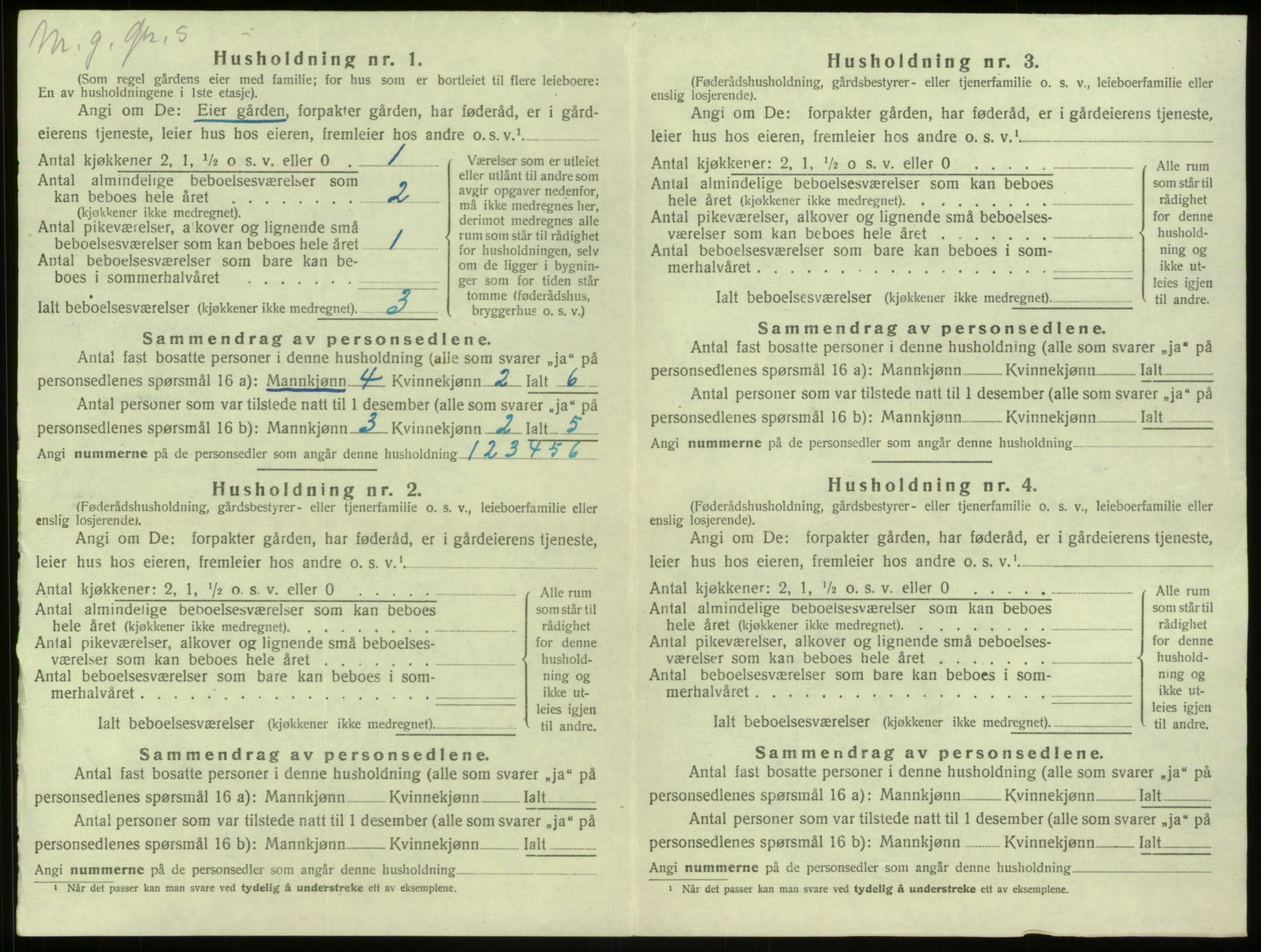 SAB, 1920 census for Manger, 1920, p. 338