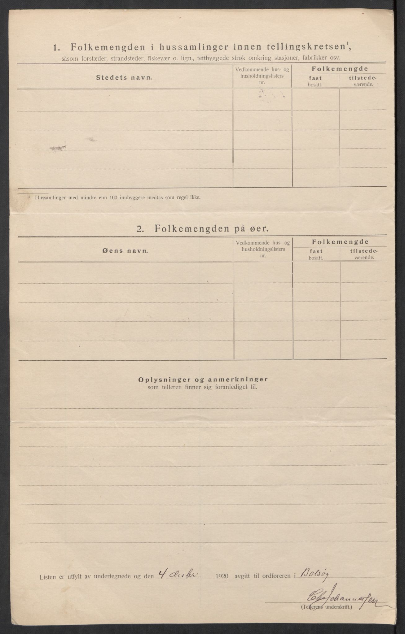 SAT, 1920 census for Bolsøy, 1920, p. 32