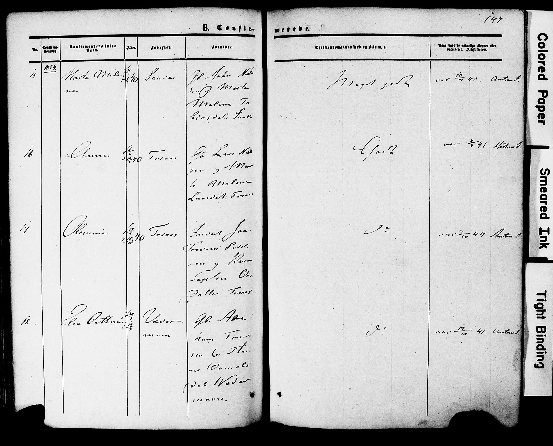 Herad sokneprestkontor, AV/SAK-1111-0018/F/Fa/Faa/L0005: Parish register (official) no. A 5, 1853-1886, p. 147