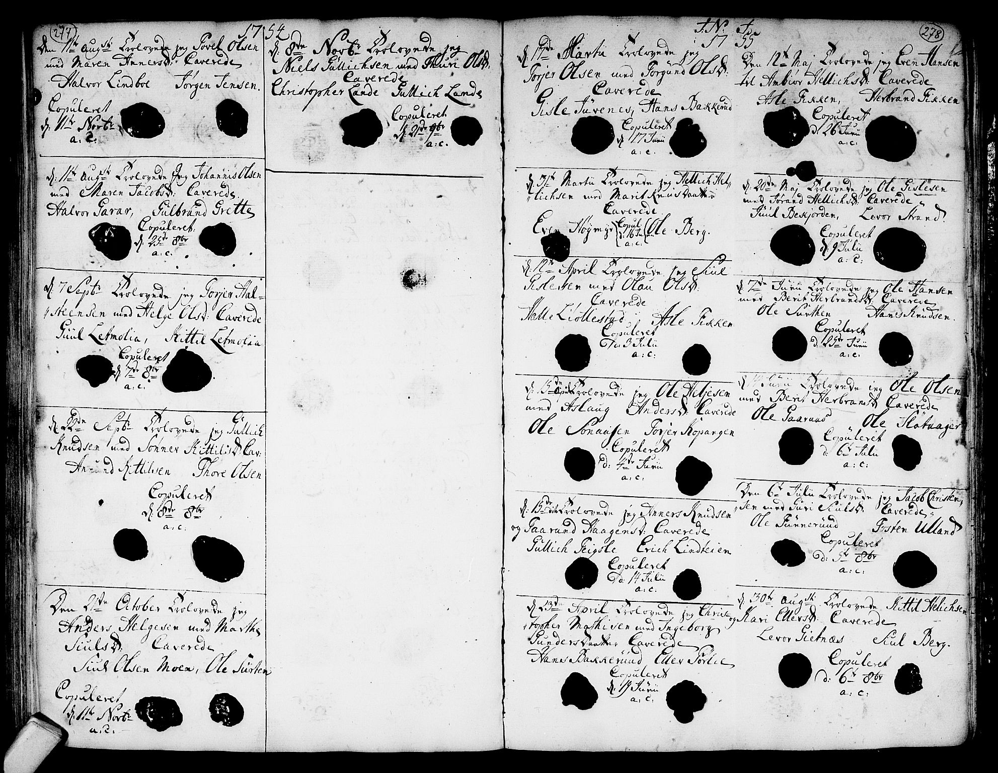 Flesberg kirkebøker, SAKO/A-18/F/Fa/L0003: Parish register (official) no. I 3, 1748-1790, p. 277-278
