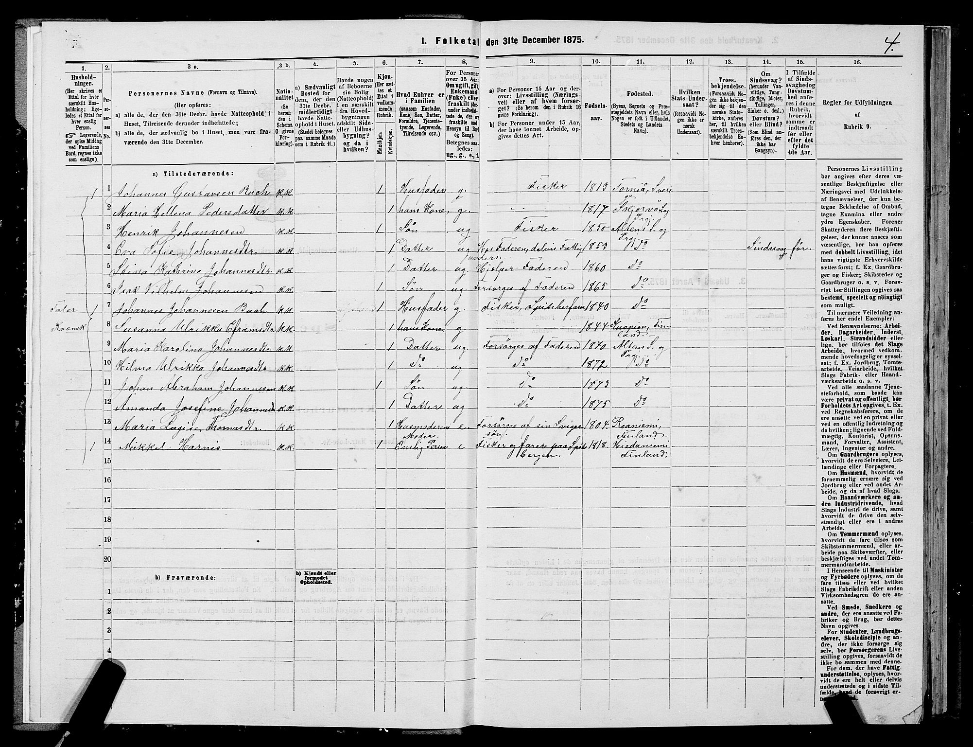 SATØ, 1875 census for 2012P Alta, 1875, p. 3004