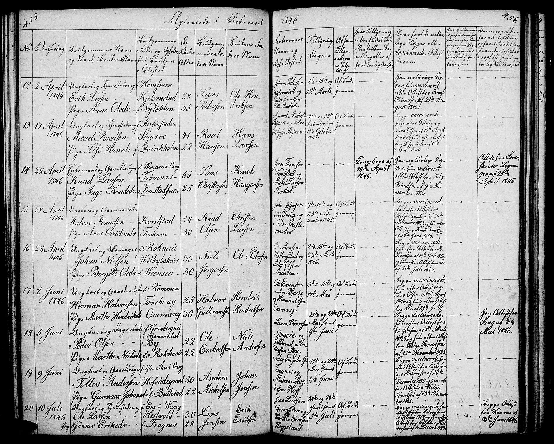 Løten prestekontor, AV/SAH-PREST-022/L/La/L0002: Parish register (copy) no. 2, 1832-1850, p. 455-456