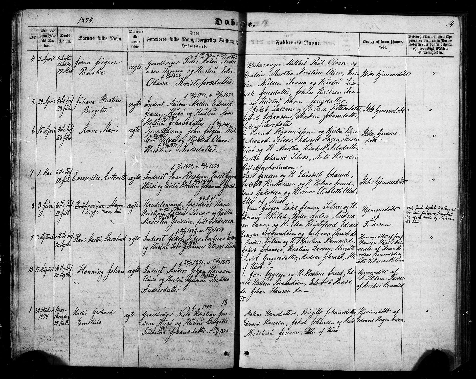 Ministerialprotokoller, klokkerbøker og fødselsregistre - Nordland, SAT/A-1459/840/L0579: Parish register (official) no. 840A01, 1863-1887, p. 14