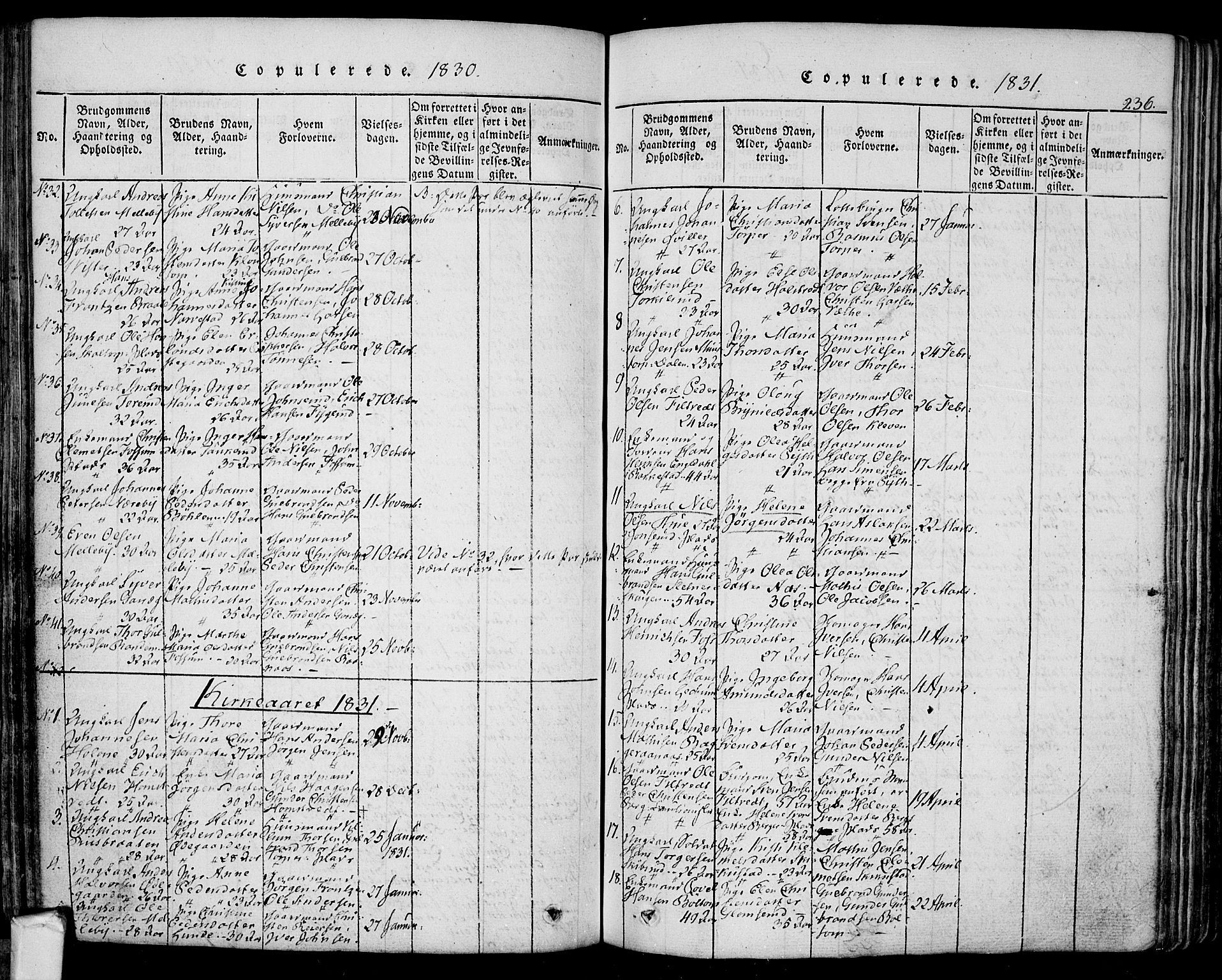Eidsberg prestekontor Kirkebøker, SAO/A-10905/F/Fa/L0007: Parish register (official) no. I 7, 1814-1832, p. 236