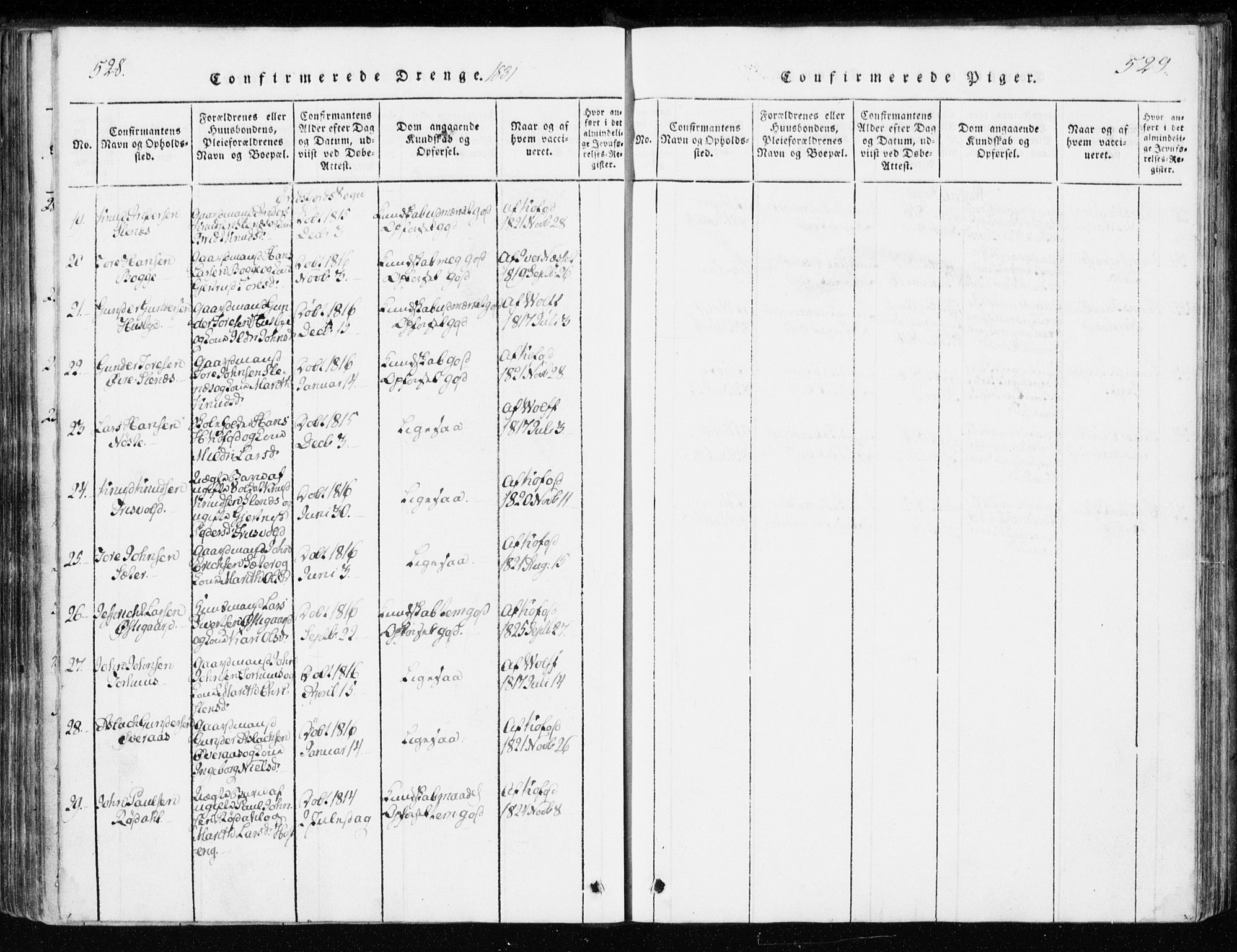 Ministerialprotokoller, klokkerbøker og fødselsregistre - Møre og Romsdal, AV/SAT-A-1454/551/L0623: Parish register (official) no. 551A03, 1818-1831, p. 528-529