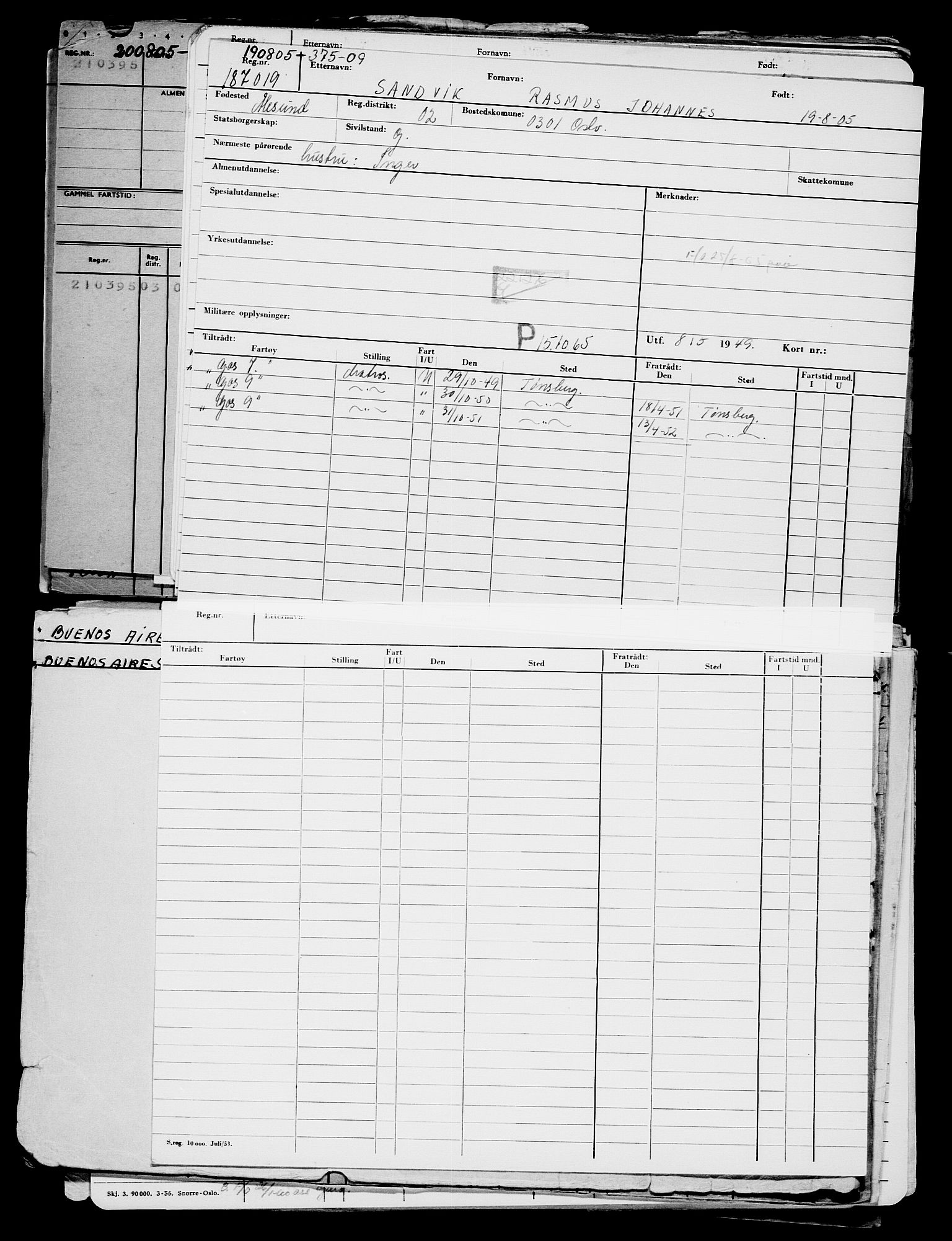 Direktoratet for sjømenn, RA/S-3545/G/Gb/L0060: Hovedkort, 1905, p. 562