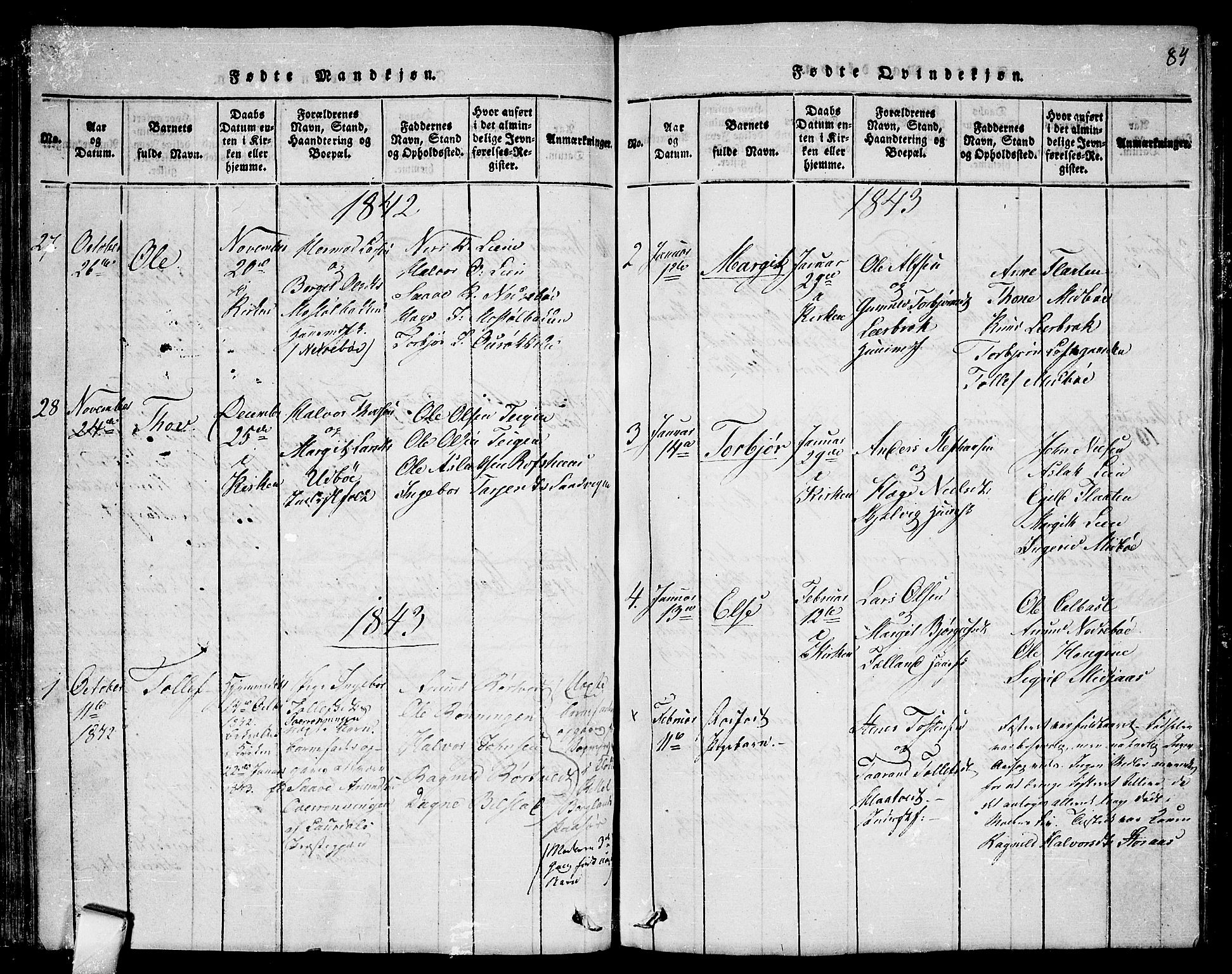 Mo kirkebøker, SAKO/A-286/F/Fa/L0004: Parish register (official) no. I 4, 1814-1844, p. 84