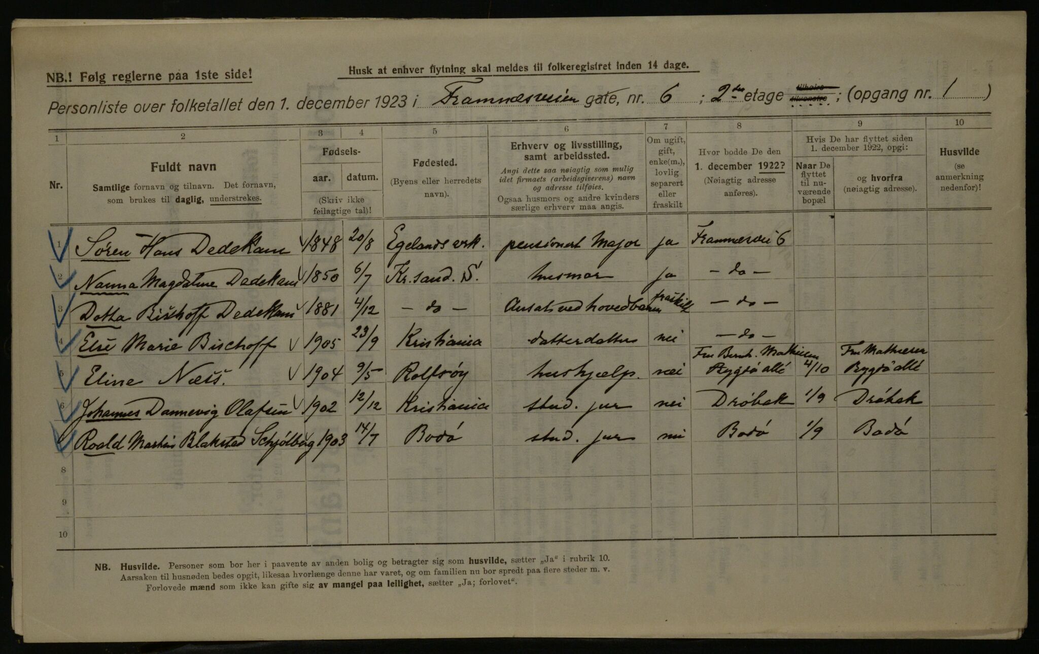 OBA, Municipal Census 1923 for Kristiania, 1923, p. 28506