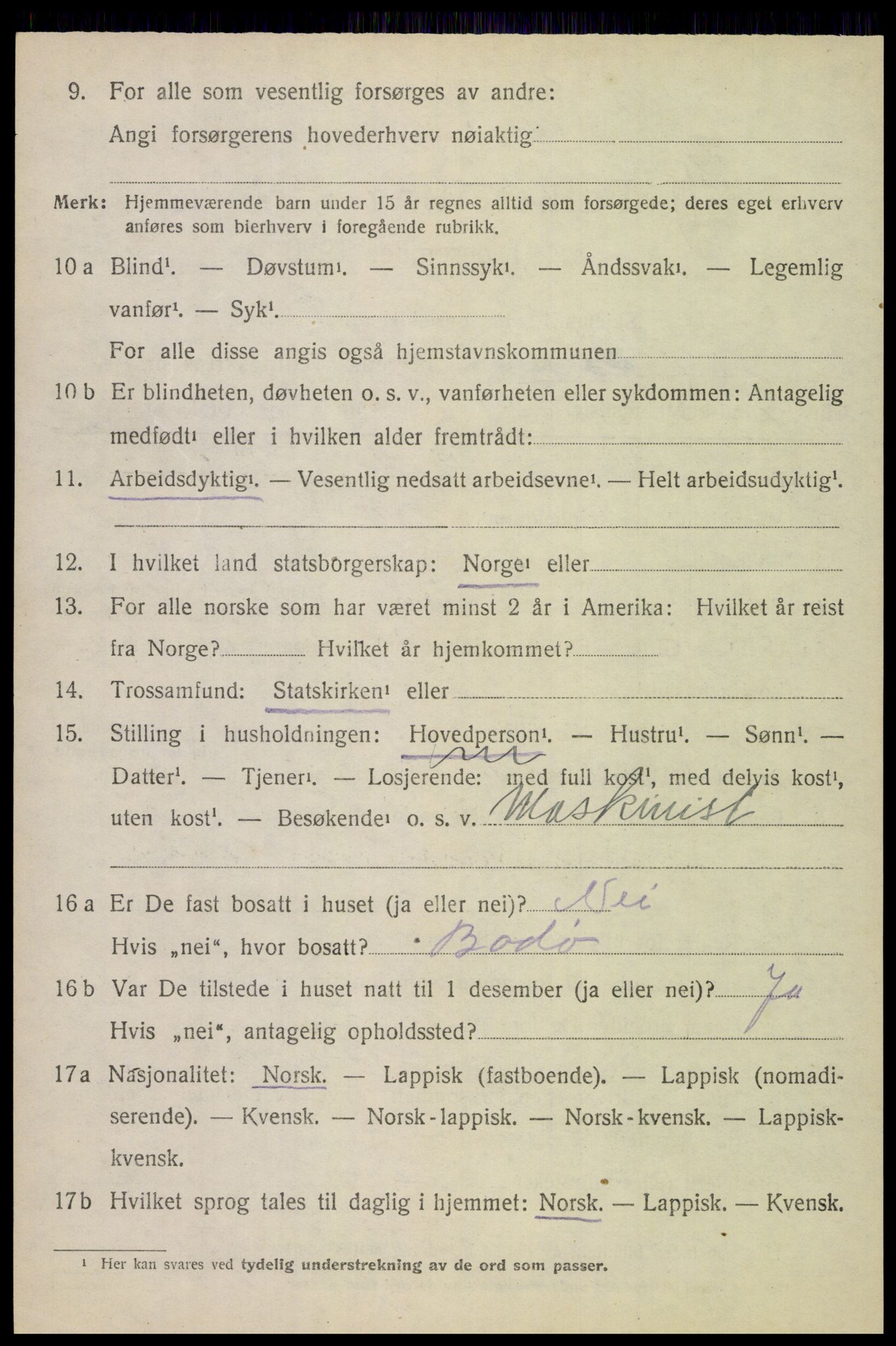 SAT, 1920 census for Lødingen, 1920, p. 6432