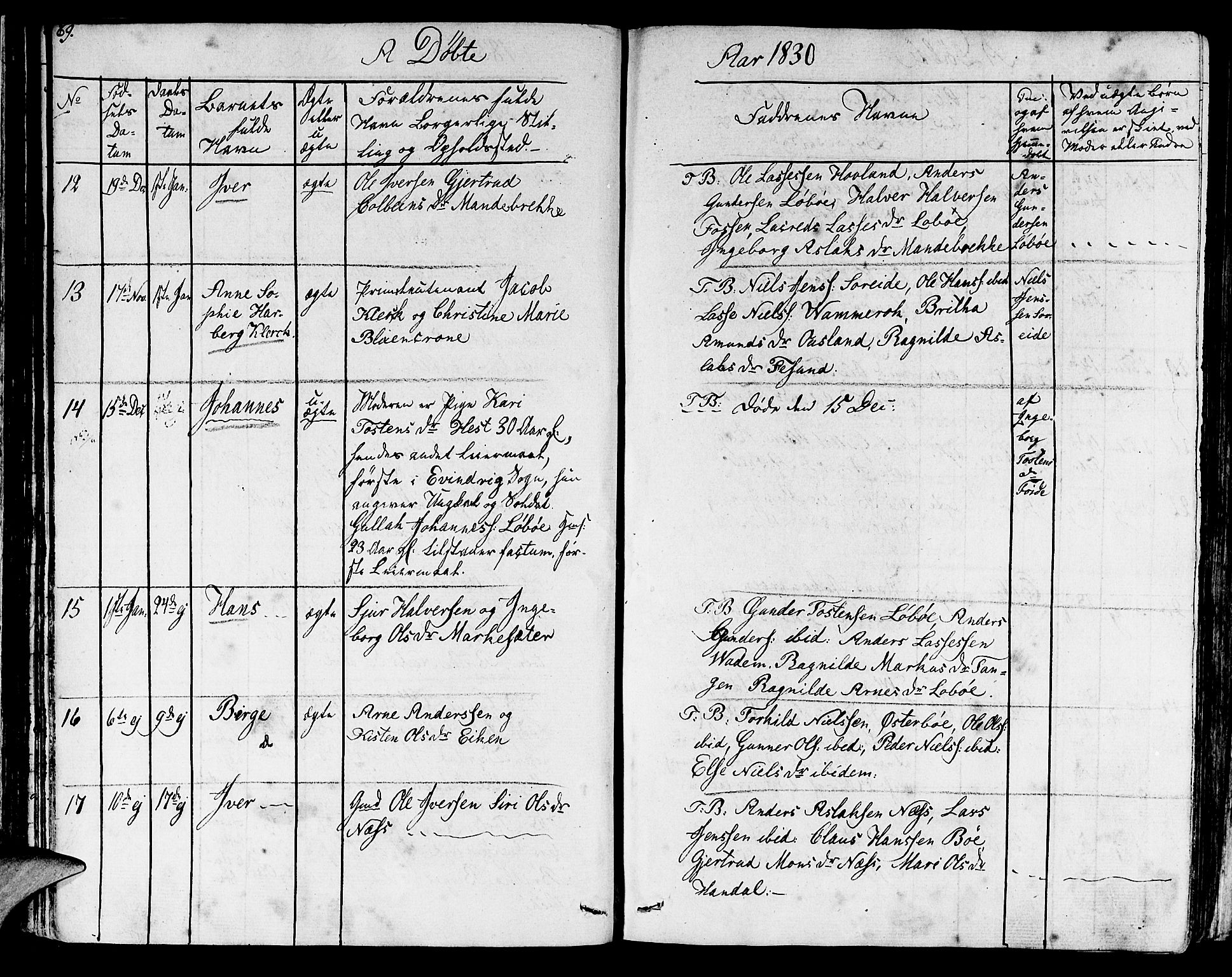 Lavik sokneprestembete, AV/SAB-A-80901: Parish register (official) no. A 2I, 1821-1842, p. 69