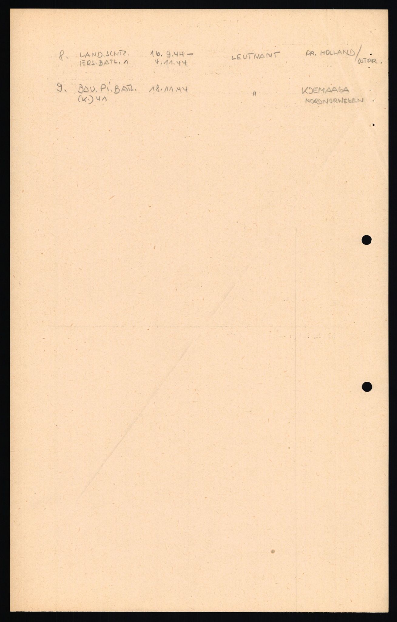 Forsvaret, Forsvarets overkommando II, AV/RA-RAFA-3915/D/Db/L0030: CI Questionaires. Tyske okkupasjonsstyrker i Norge. Tyskere., 1945-1946, p. 140