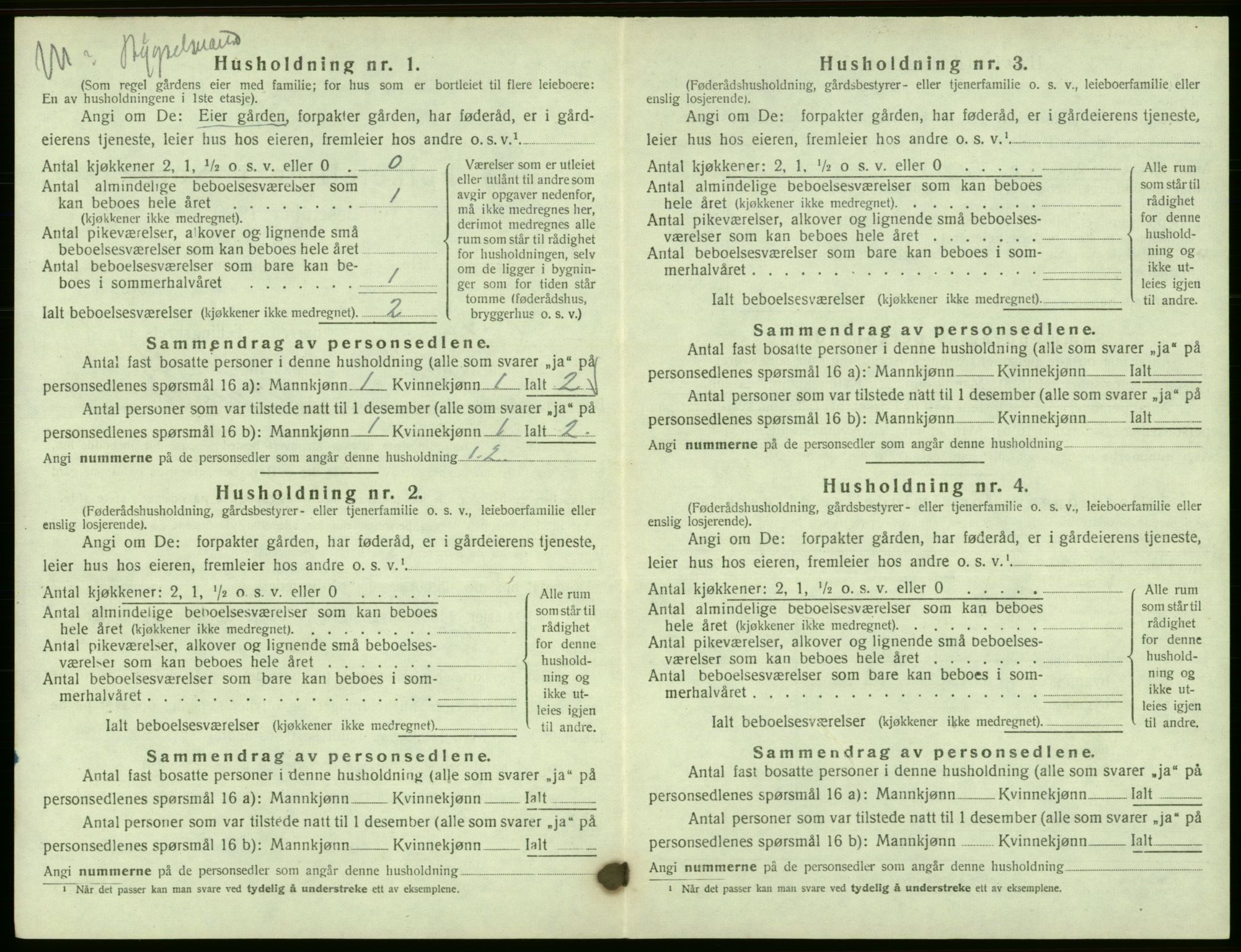 SAB, 1920 census for Odda, 1920, p. 168