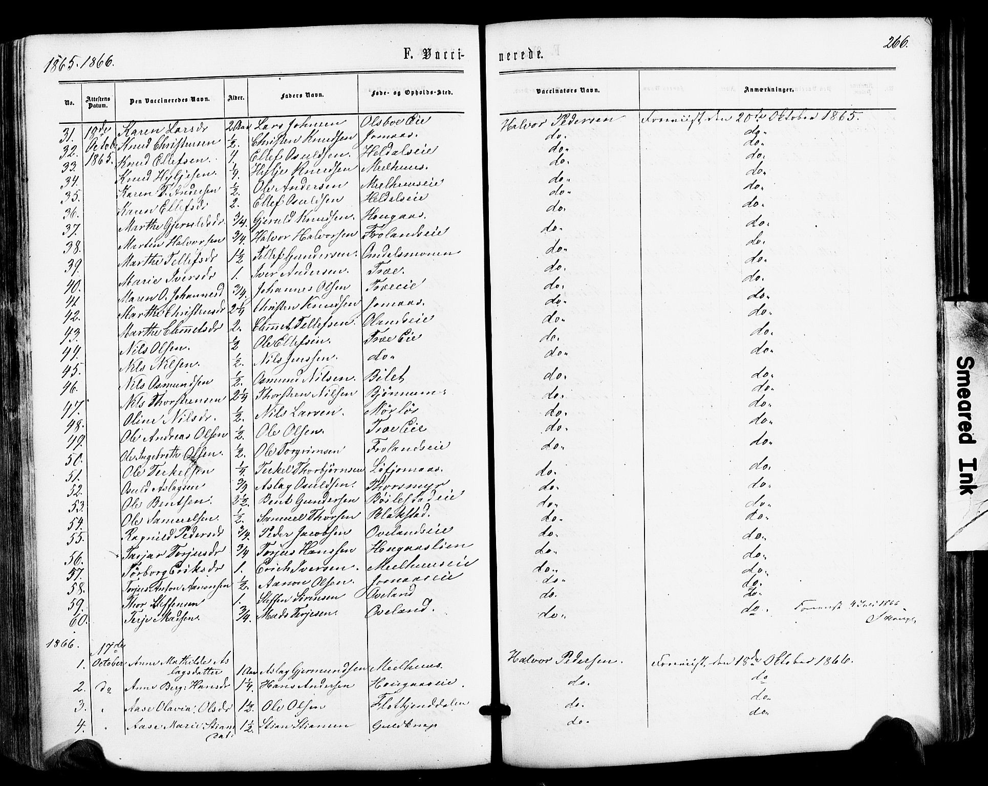 Froland sokneprestkontor, AV/SAK-1111-0013/F/Fa/L0003: Parish register (official) no. A 3, 1864-1881, p. 266