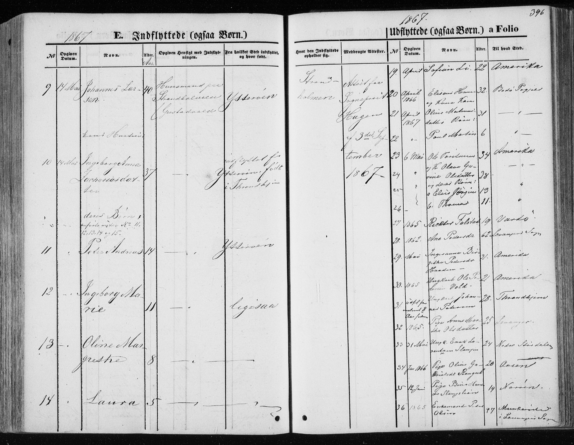 Ministerialprotokoller, klokkerbøker og fødselsregistre - Nord-Trøndelag, SAT/A-1458/717/L0157: Parish register (official) no. 717A08 /1, 1863-1877, p. 396