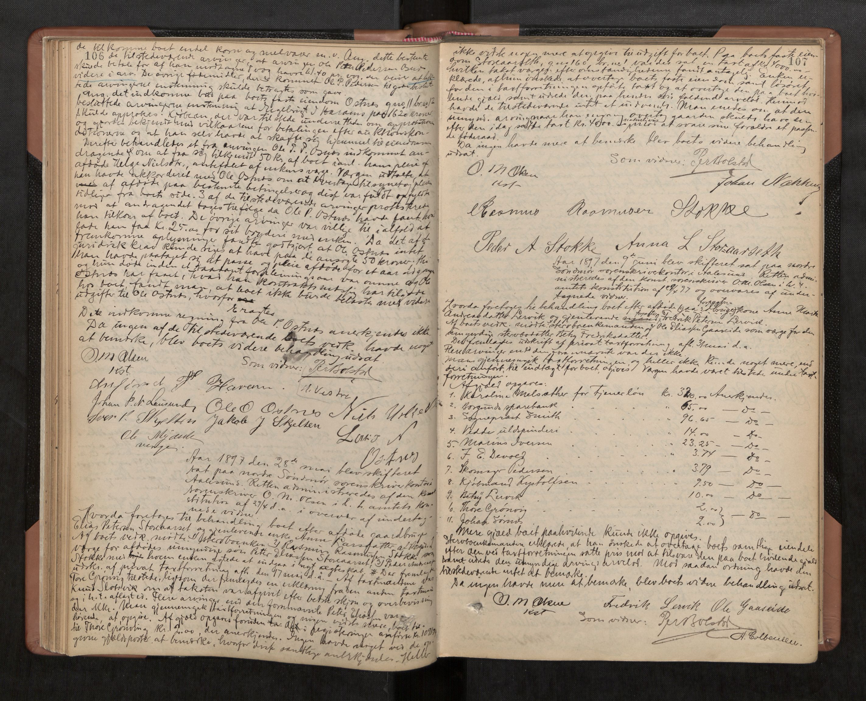 Nordre Sunnmøre sorenskriveri, AV/SAT-A-0006/1/3/3B/L0003: Skiftebehandlingsprotokoll 3, 1892-1907, p. 106-107