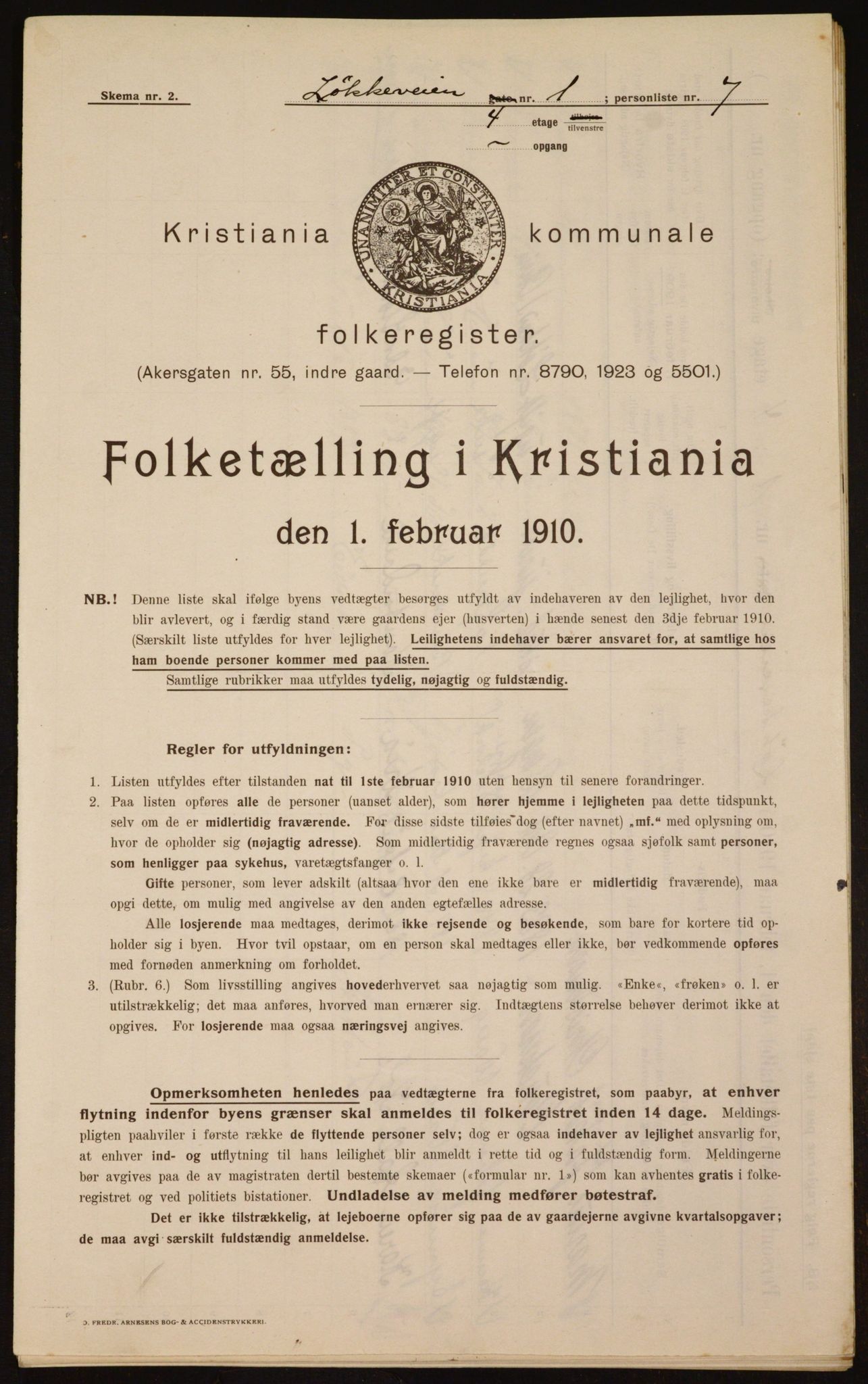 OBA, Municipal Census 1910 for Kristiania, 1910, p. 56610