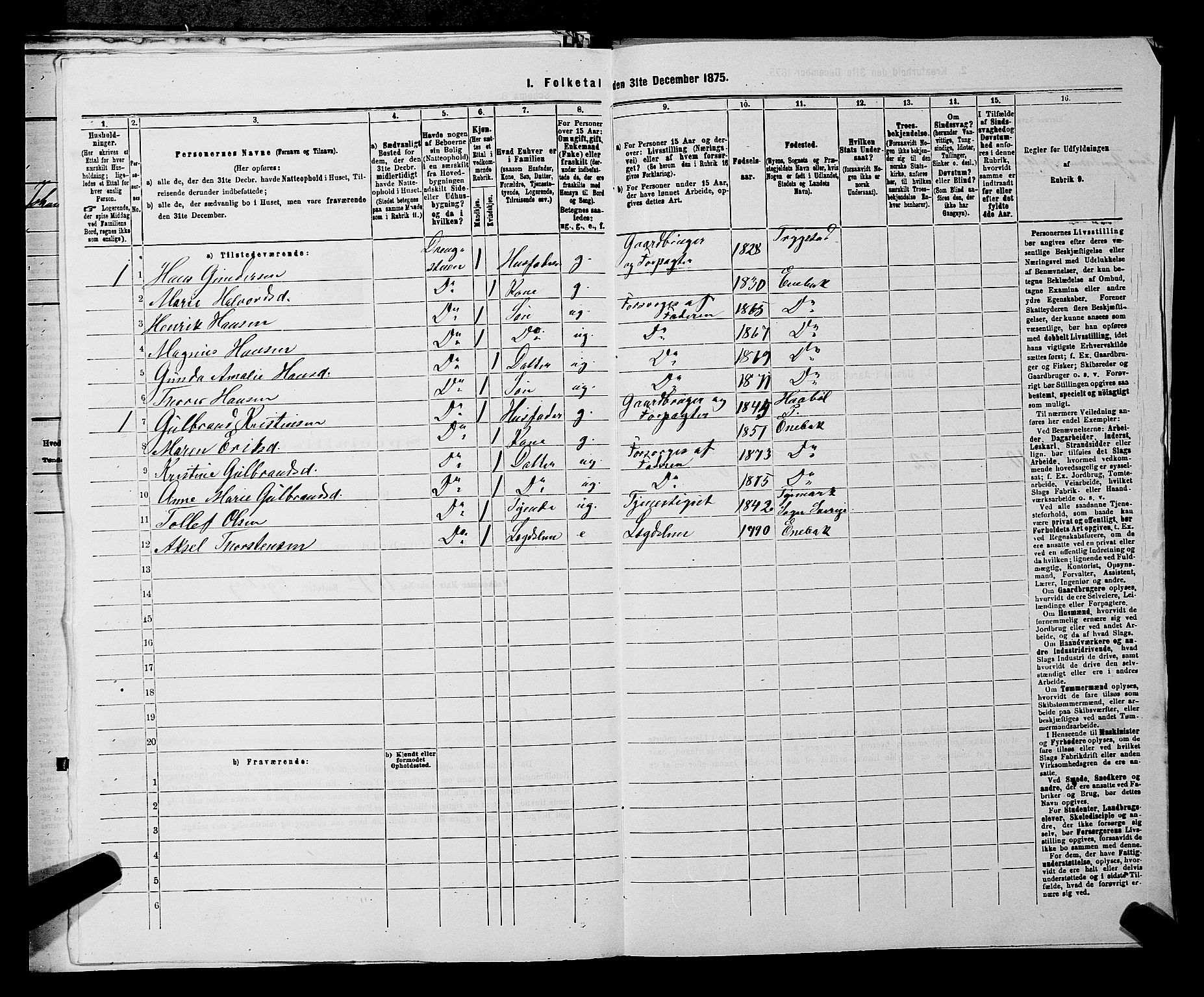 RA, 1875 census for 0229P Enebakk, 1875, p. 1348