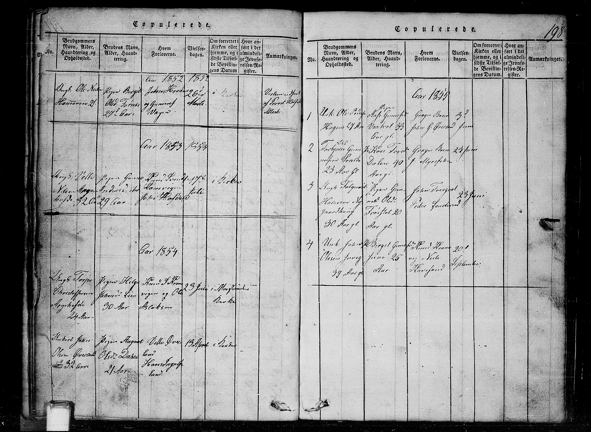 Tinn kirkebøker, SAKO/A-308/G/Gc/L0001: Parish register (copy) no. III 1, 1815-1879, p. 198
