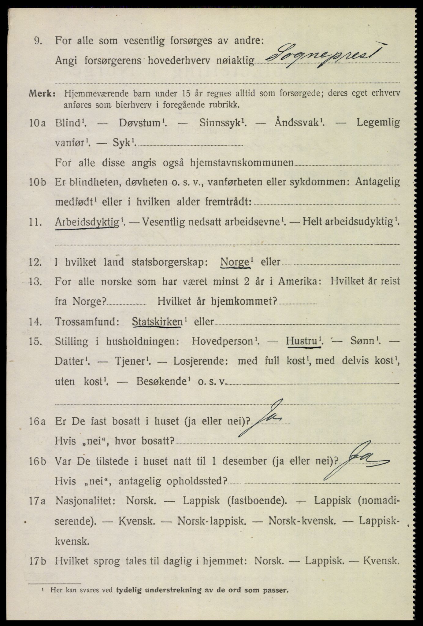 SAT, 1920 census for Saltdal, 1920, p. 3010