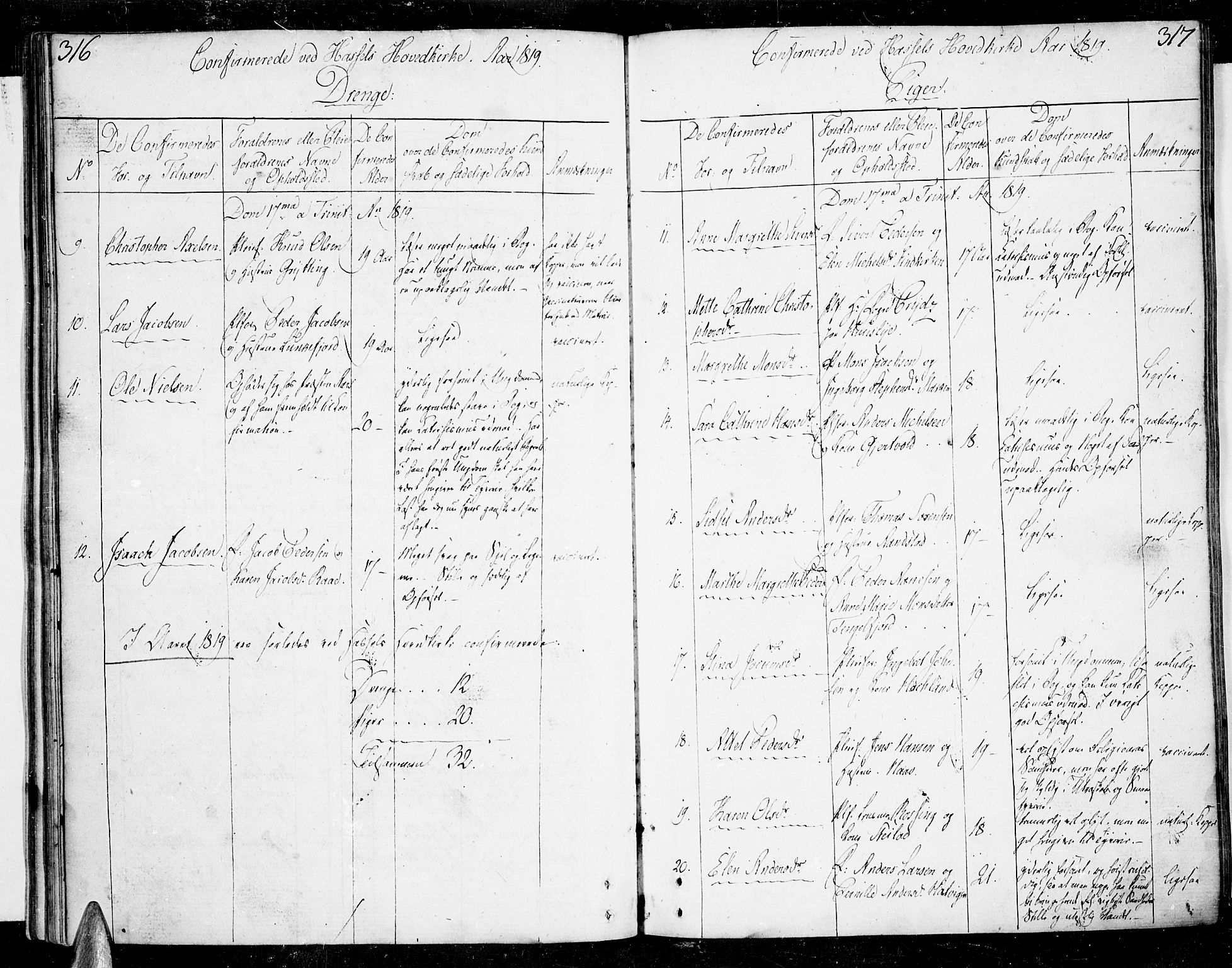 Ministerialprotokoller, klokkerbøker og fødselsregistre - Nordland, AV/SAT-A-1459/888/L1235: Parish register (official) no. 888A04 /1, 1812-1820, p. 316-317